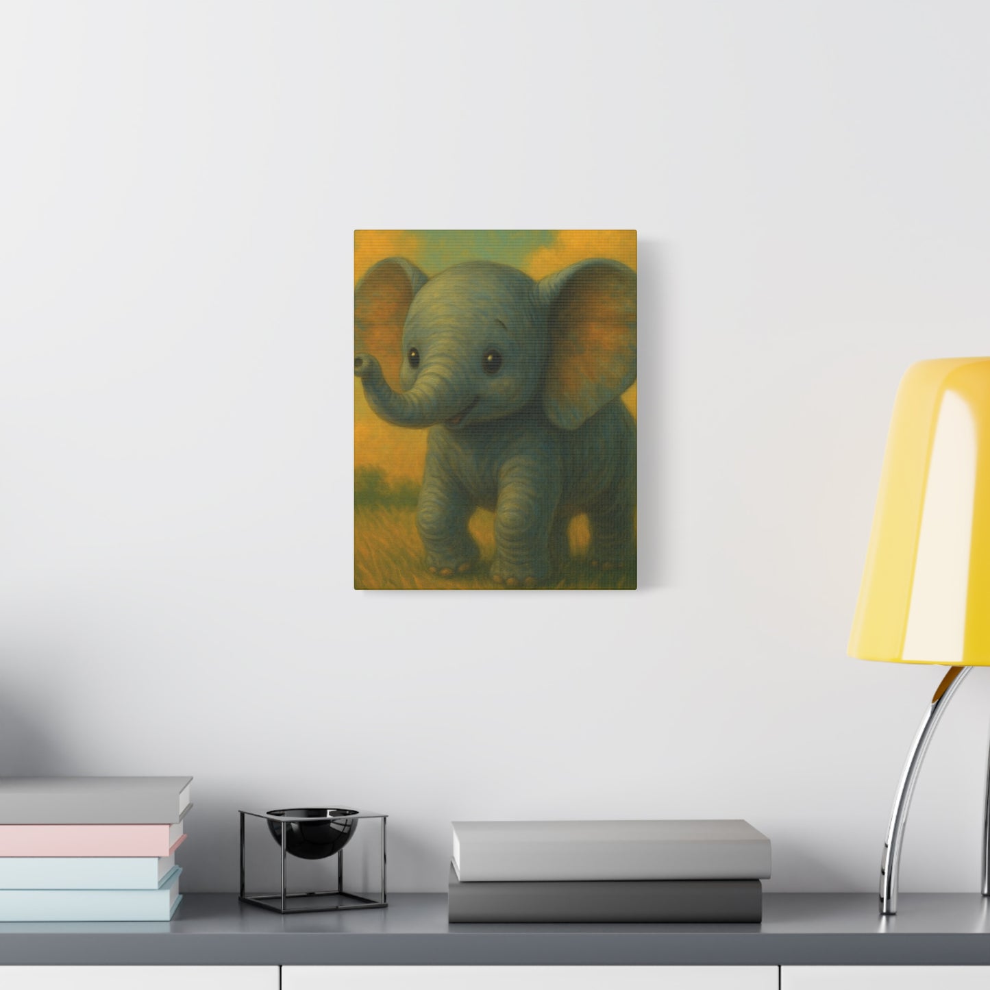 Elephant Canvas Art Print, Cute Nursery Wall Decor, Kids Room Art, Baby Shower Gift, Animal Lover Gift