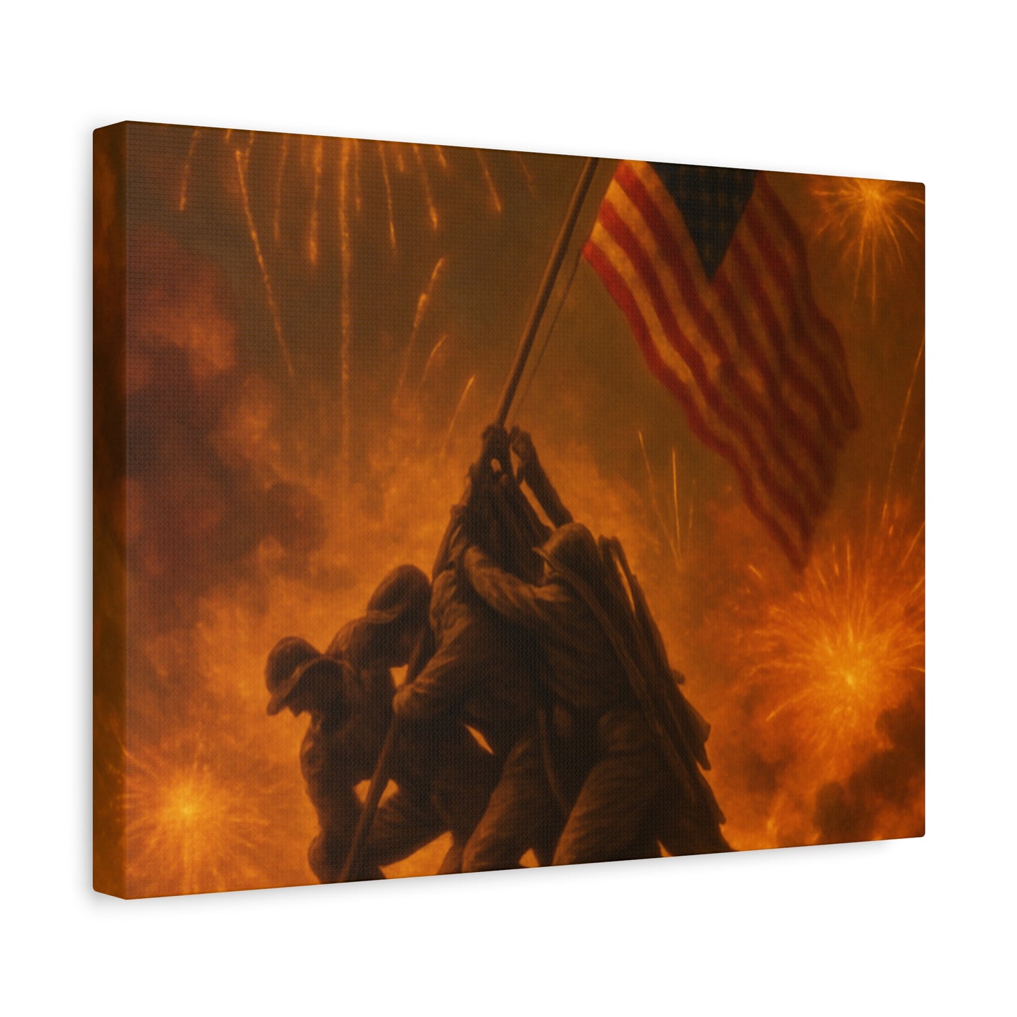 Patriotic Matte Canvas Wall Art, Military Tribute Decor, Independence Day Decoration, Veteran's Day Gift, Home Gallery Display