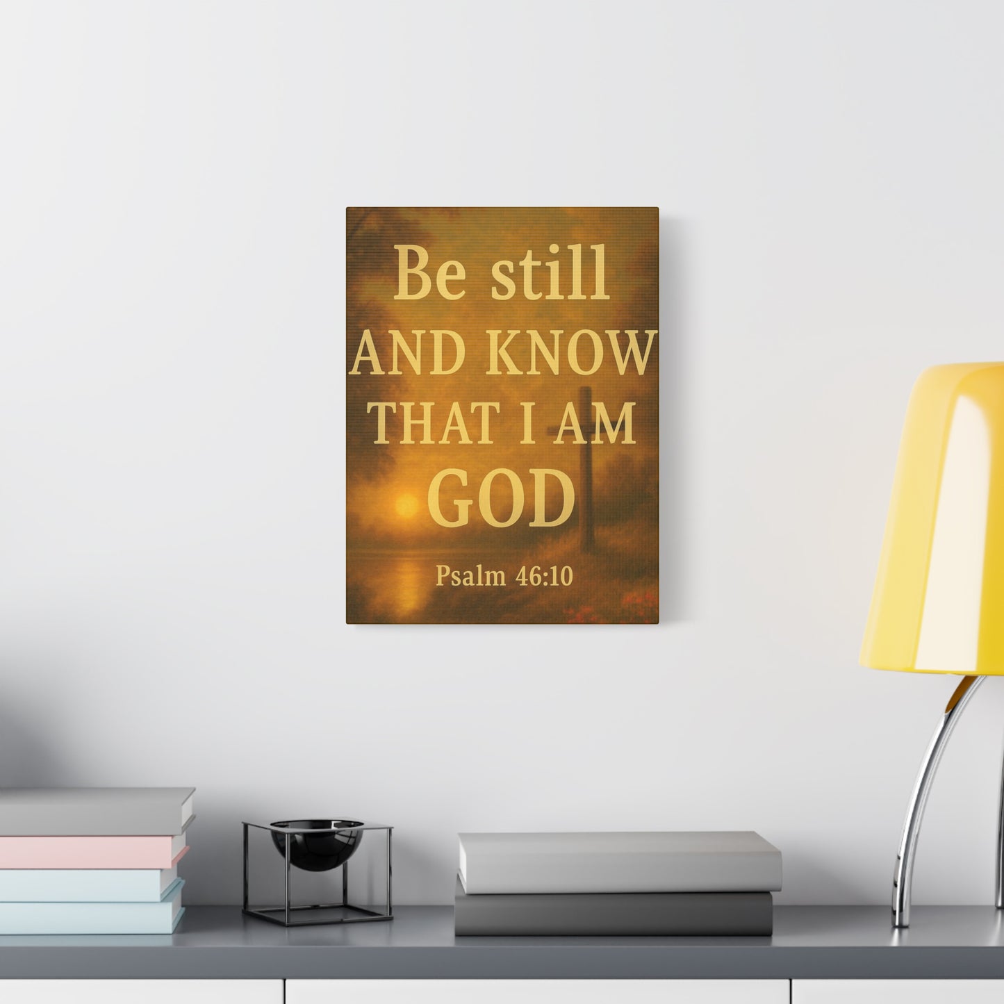 Inspirational Canvas Wall Art, Faith Decor, Christian Gift, Spiritual Home Decor, Wall Hanging, Psalm 46:10 Quote