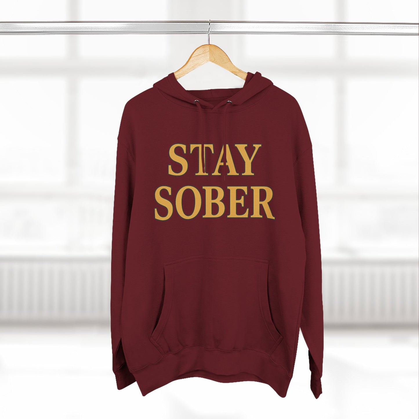 Stay Sober x Faith Hoodie – Gold & Black Christian Recovery Design