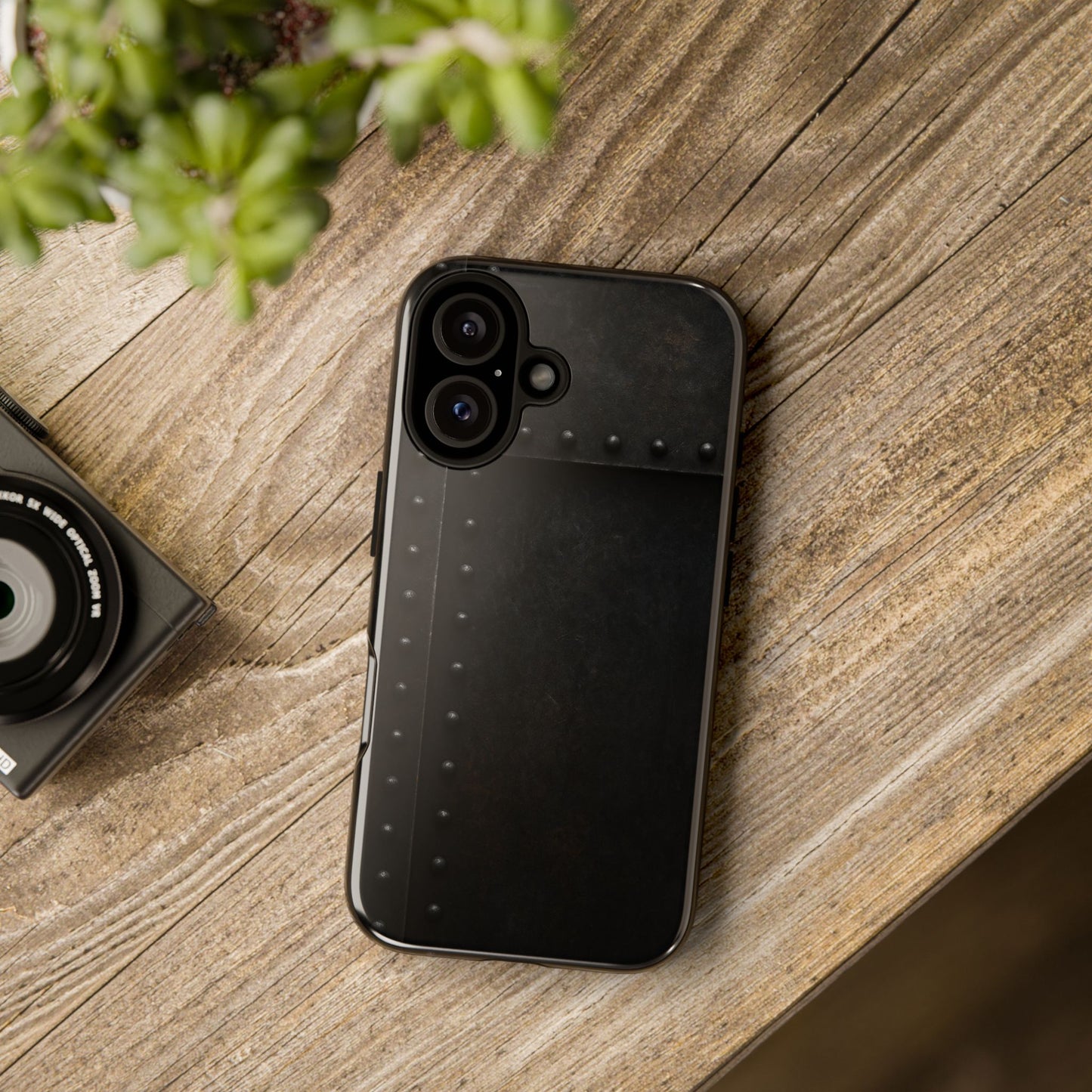 Steel & Smoke – Riveted Shadows Phone Case