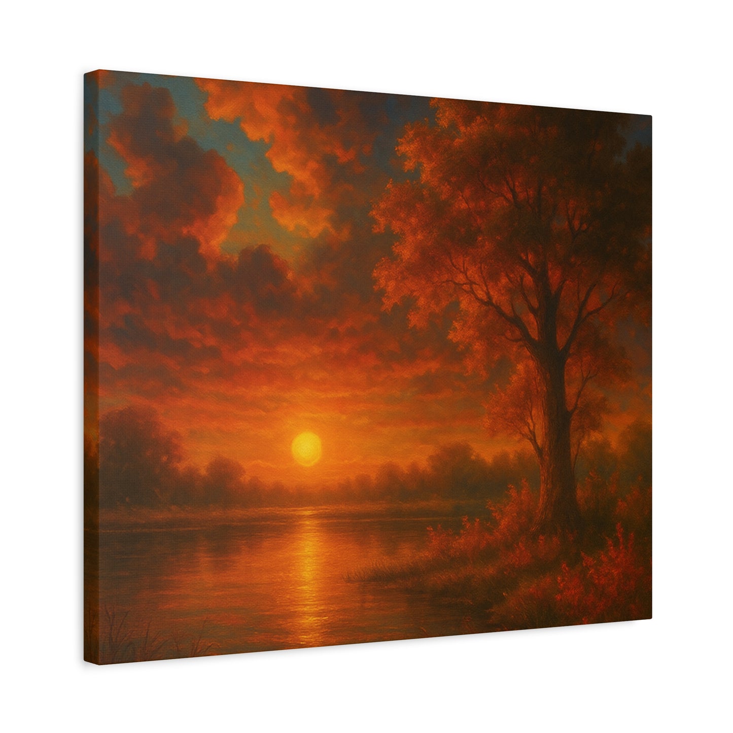 Serene Sunset Canvas Wall Art, Nature Decor, Home Aesthetic, Gift for Art Lovers, Inspiring Wall Hanging, Living Room Decoration