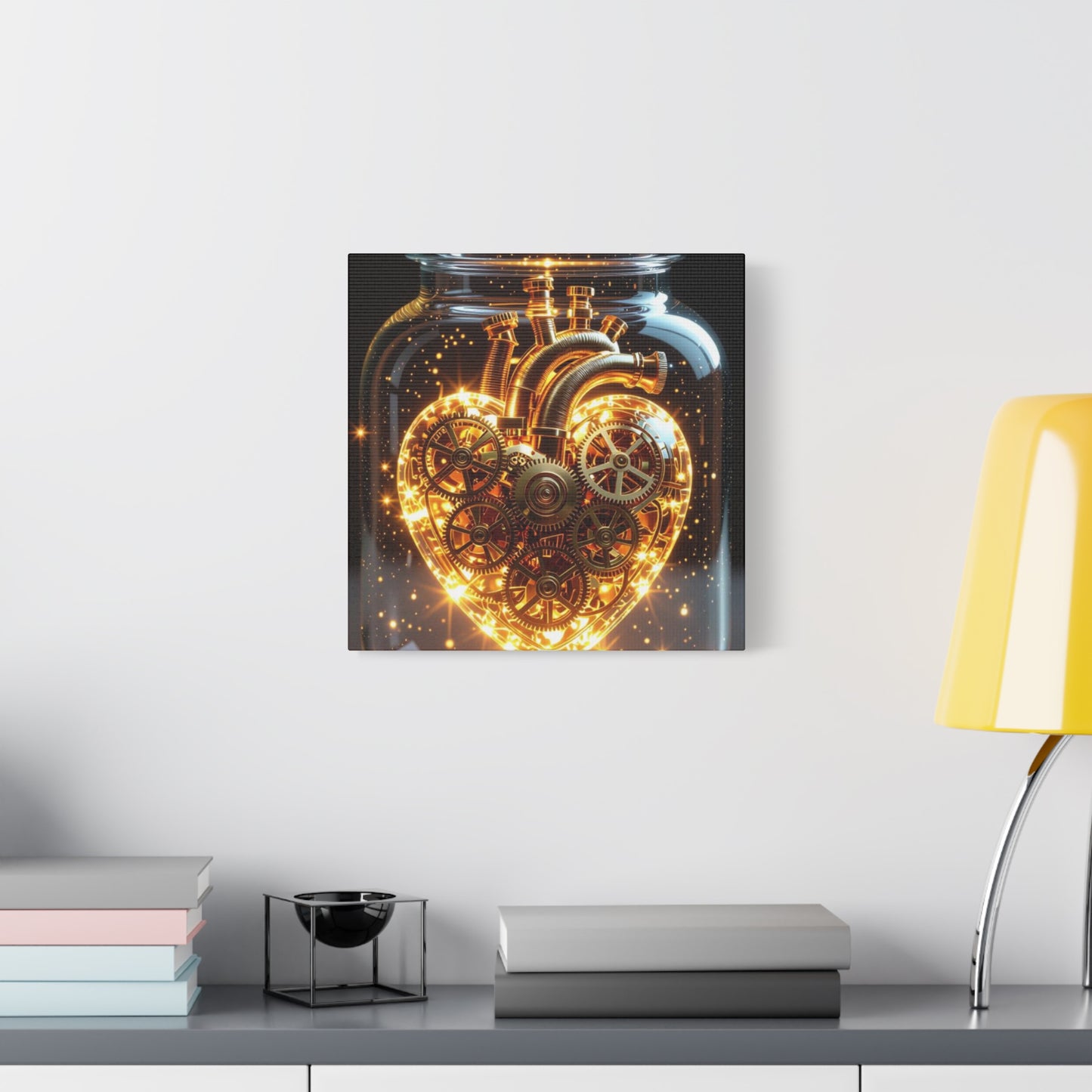 Steampunk Heart Canvas Wall Art, Perfect for Home Decor, Love Gifts, Industrial Style Decor, Unique Gift for Him/Her, Heart Gear Canvas