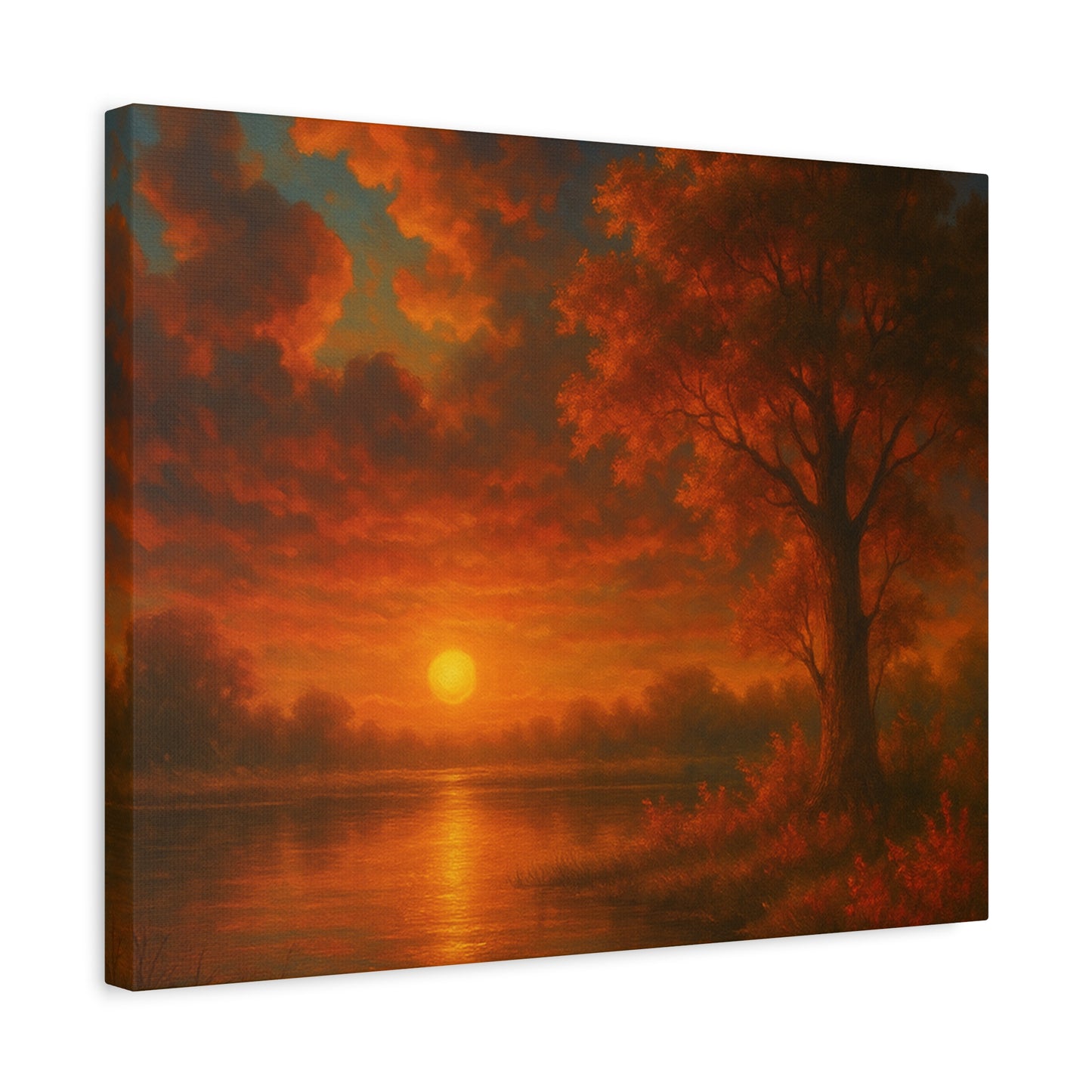 Serene Sunset Canvas Wall Art, Nature Decor, Home Aesthetic, Gift for Art Lovers, Inspiring Wall Hanging, Living Room Decoration