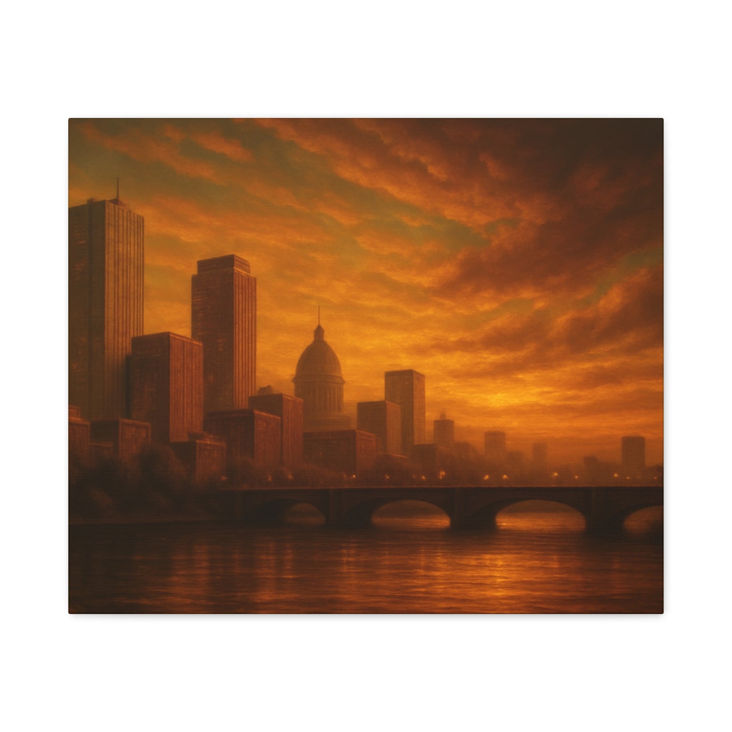 Sunset Cityscape Wall Art, Canvas Print, Home Decor, Urban Landscape, Unique Gift, Modern Art, Interior Design