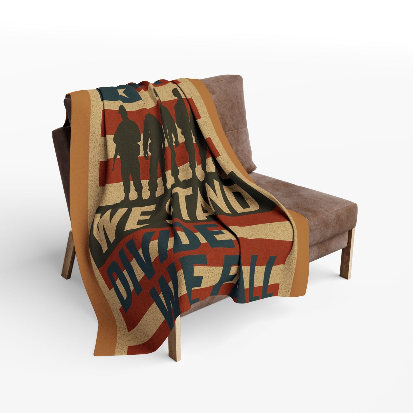 Patriotic Fleece Blanket - Together We Stand, Ideal for Veterans Day, Home Decor, Cozy Gift, American Flag Design