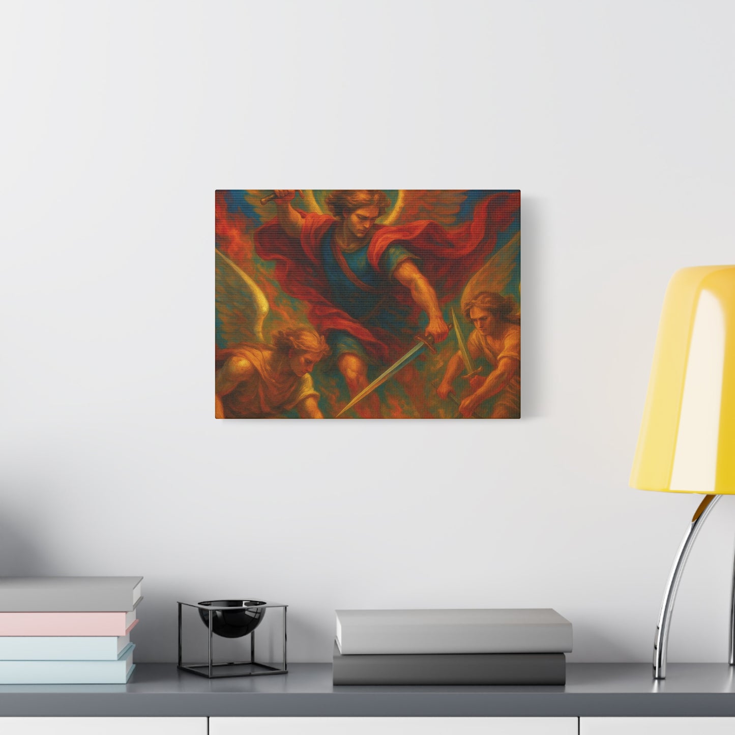 Divine Art Canvas, St Michael Wall Decor, Spiritual Home Decor, Inspirational Gift, Saint Art Print, Religious Wall Art