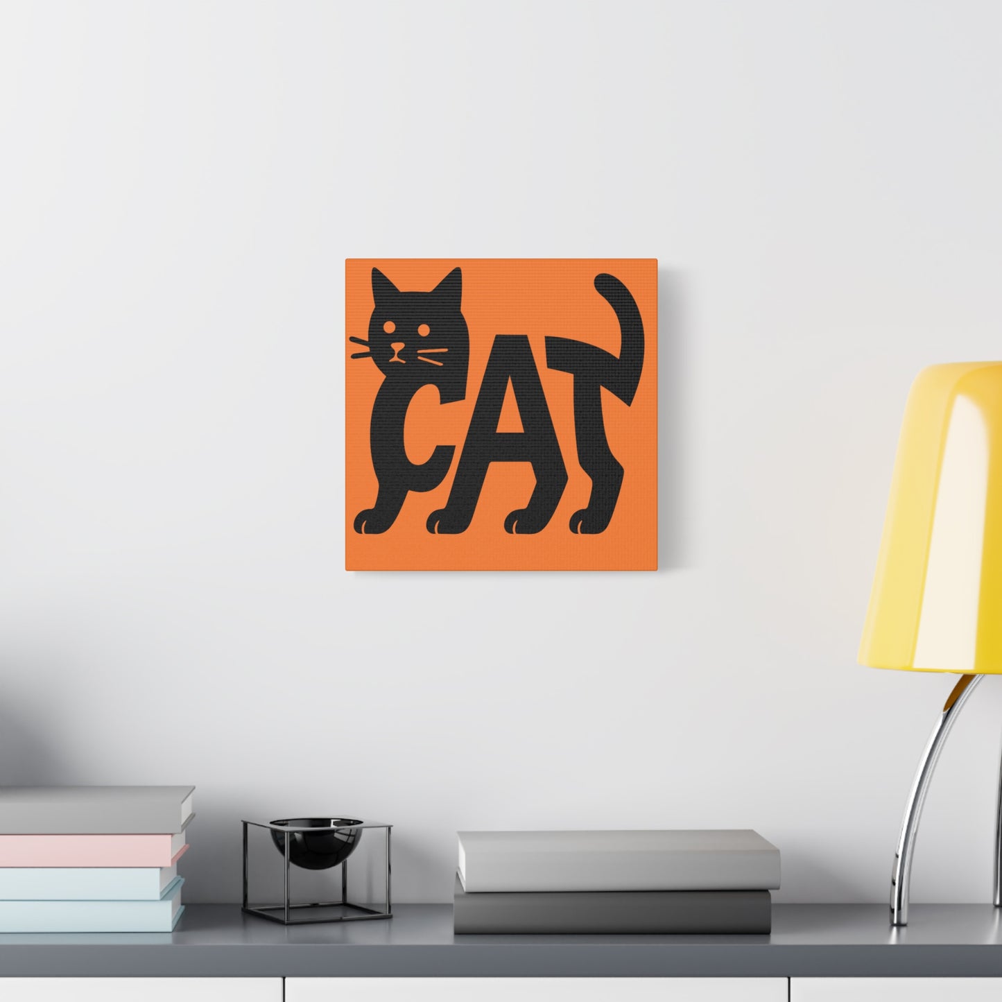 Cat-Themed Matte Canvas Art, Cute Cat Decor, Halloween Wall Art, Pet Lover Gift, Cat Lover Home Decor, Black Cat Artwork