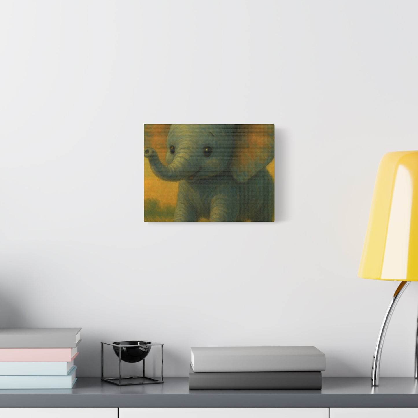 Elephant Canvas Art Print, Cute Nursery Wall Decor, Kids Room Art, Baby Shower Gift, Animal Lover Gift