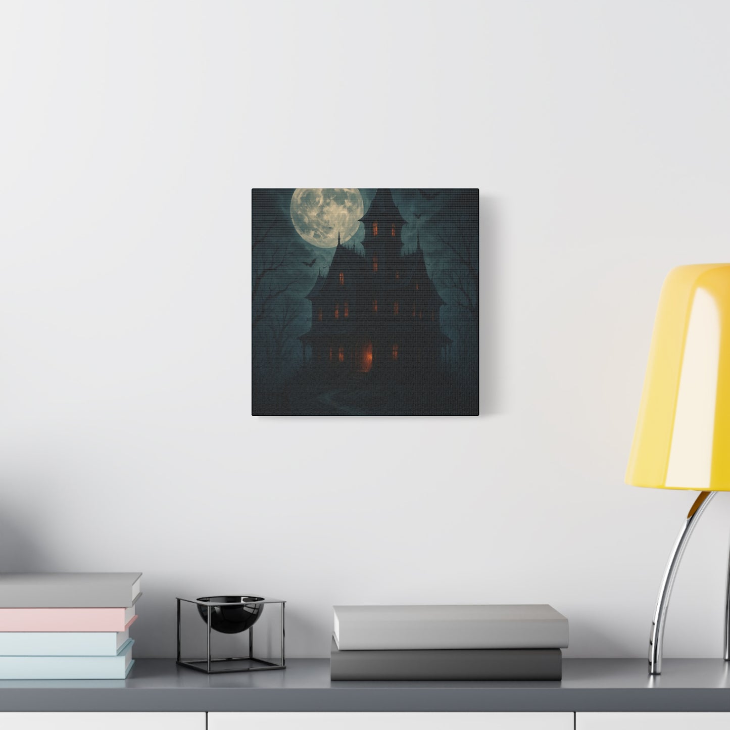 Haunted House Canvas Art Print, Gothic Wall Decor, Spooky Home Decor, Halloween Artwork, Horror Theme Decoration