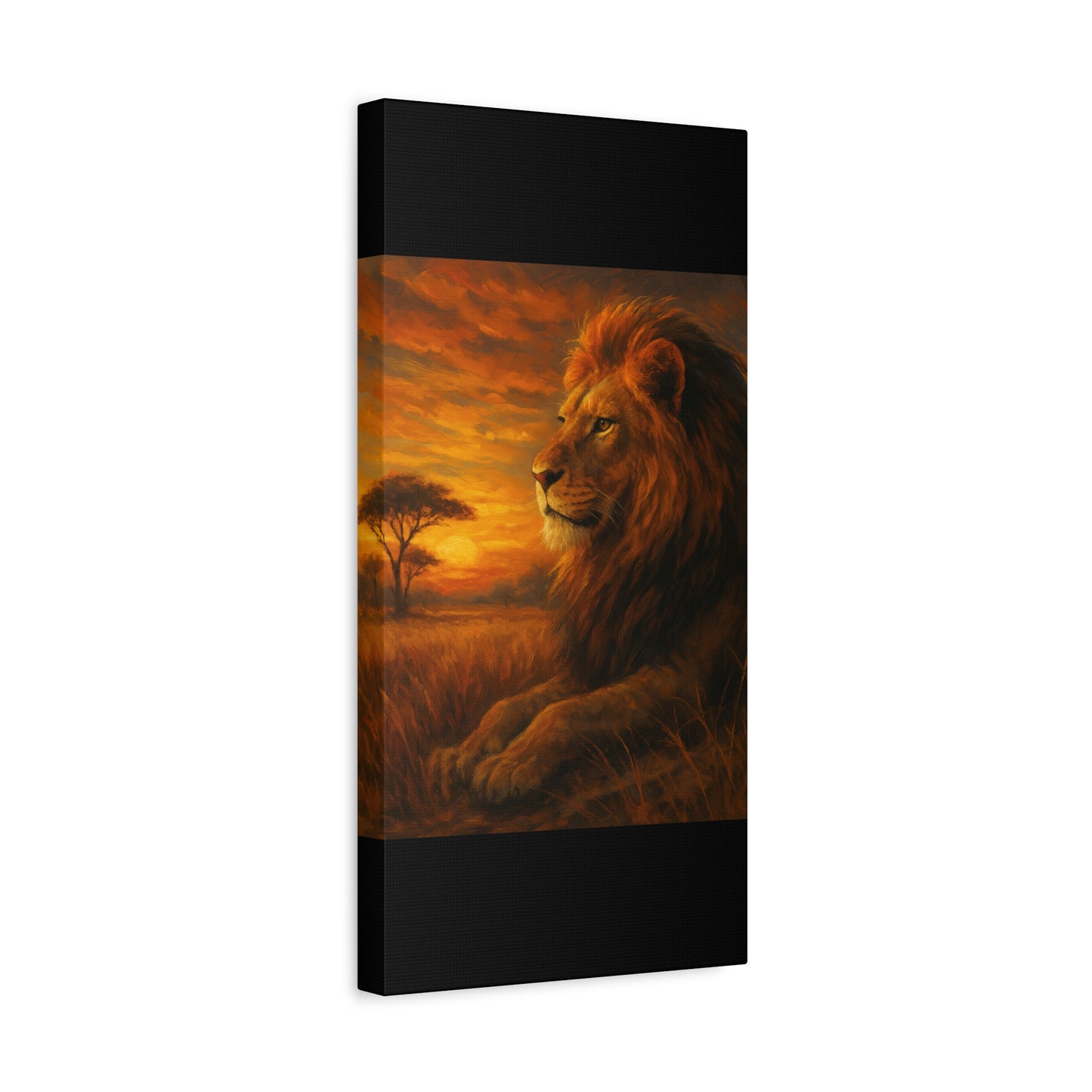 King of the Savanna - Lion Sunset Canvas