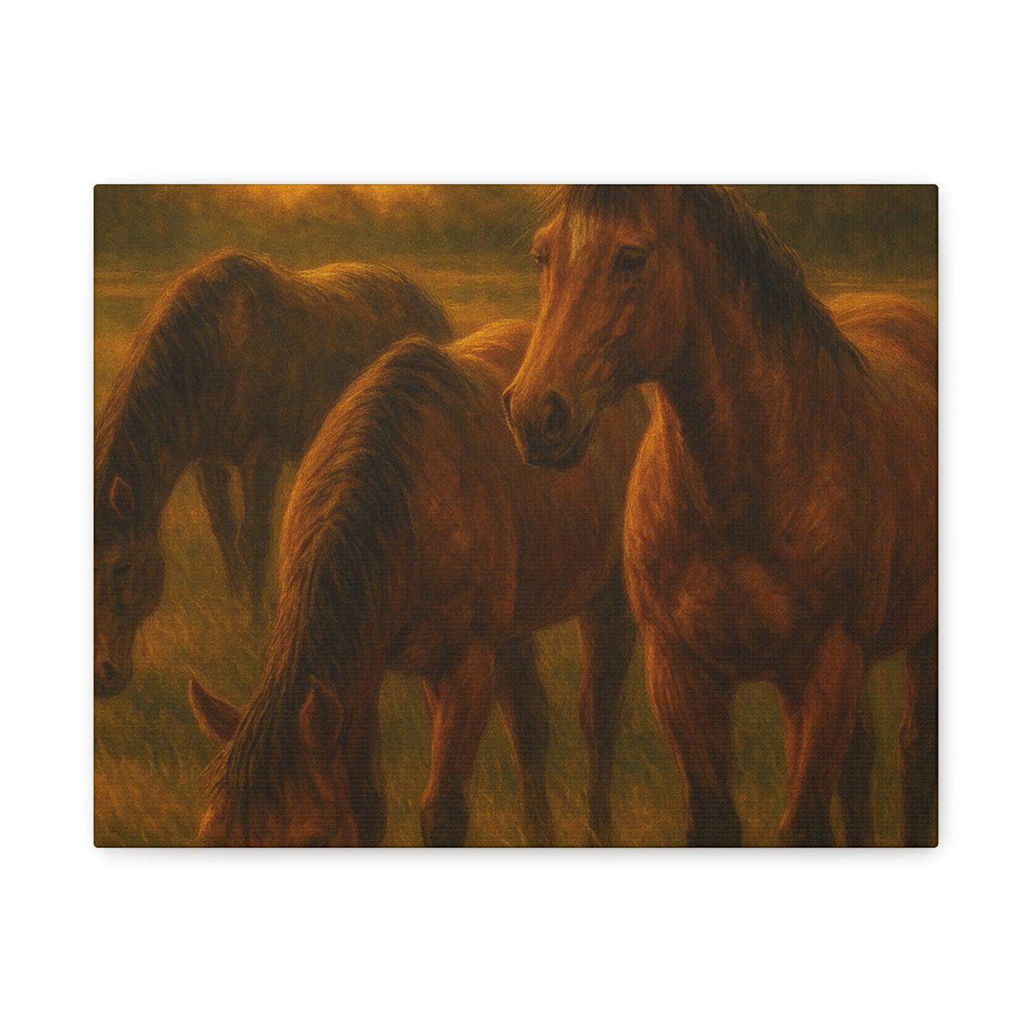 Rustic Horse Artwork Canvas, Equine Home Decor, Horse Lover Gift, Farmhouse Wall Art, Equestrian Decor, Nature Inspired