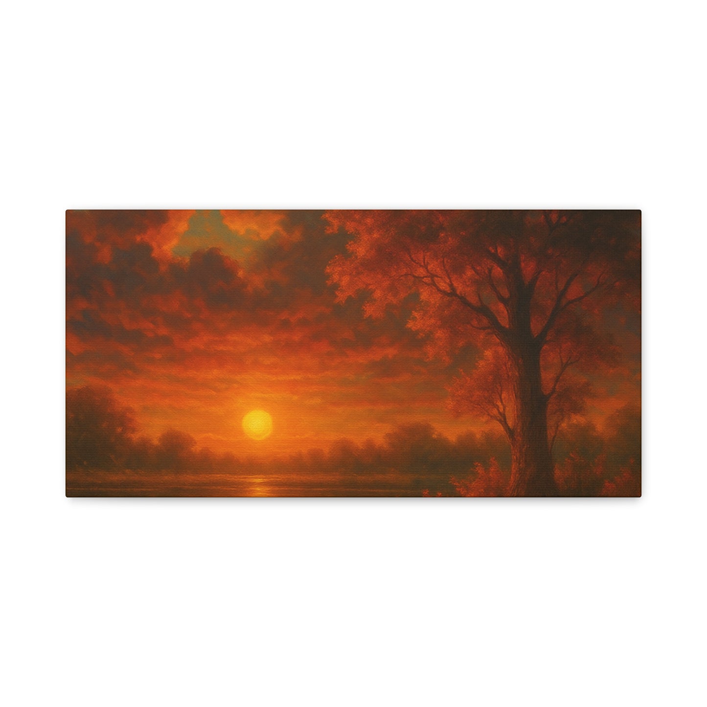 Serene Sunset Canvas Wall Art, Nature Decor, Home Aesthetic, Gift for Art Lovers, Inspiring Wall Hanging, Living Room Decoration