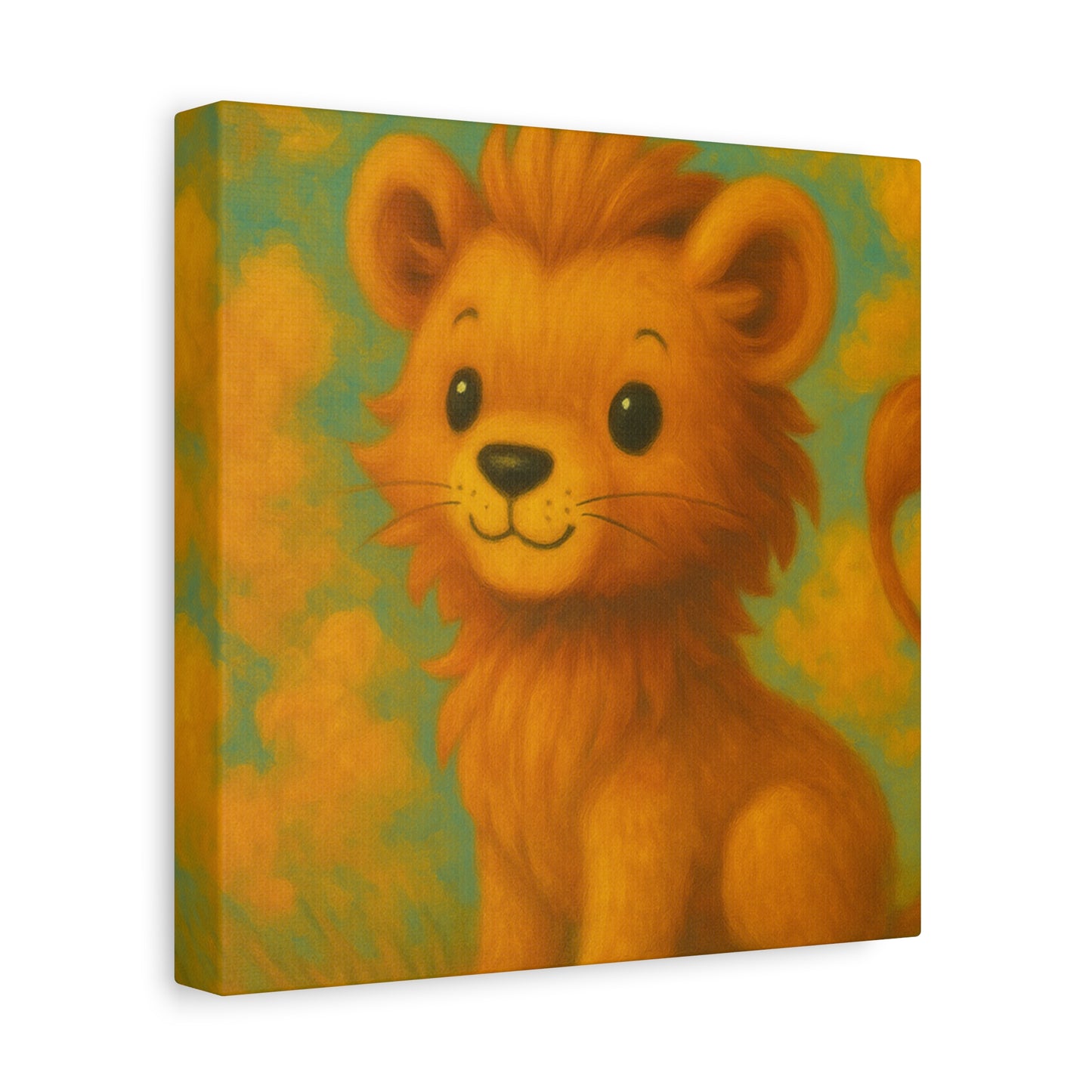 Whimsical Lion Canvas Wall Art, Nursery Decor, Kids Room Decoration, Cute Animal Print, Baby Shower Gift, Playroom Art