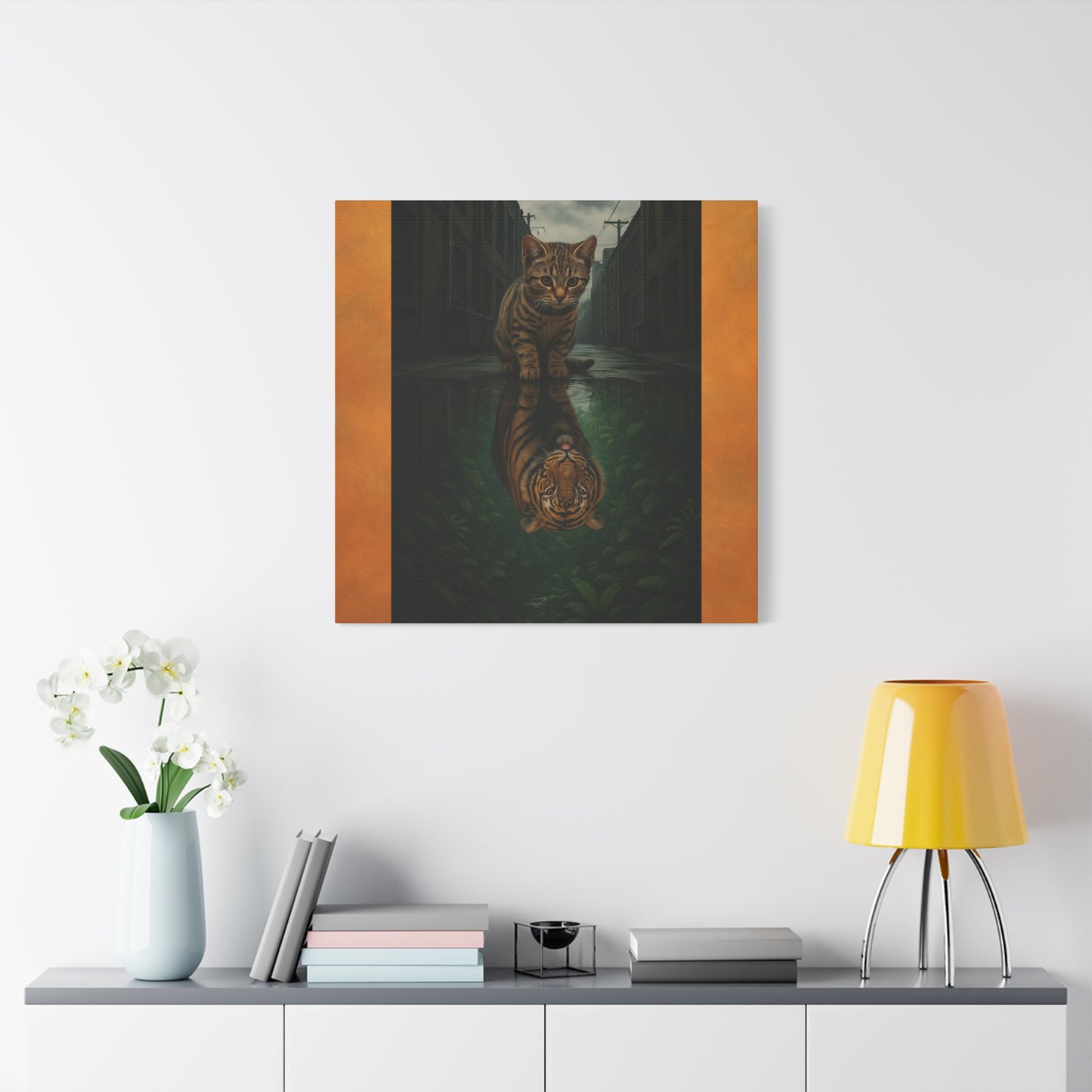 Whimsical Cat Canvas Art Print, Adorable Home Decor, Gift for Cat Lovers, Animal Wall Art, Unique Gift for Birthdays