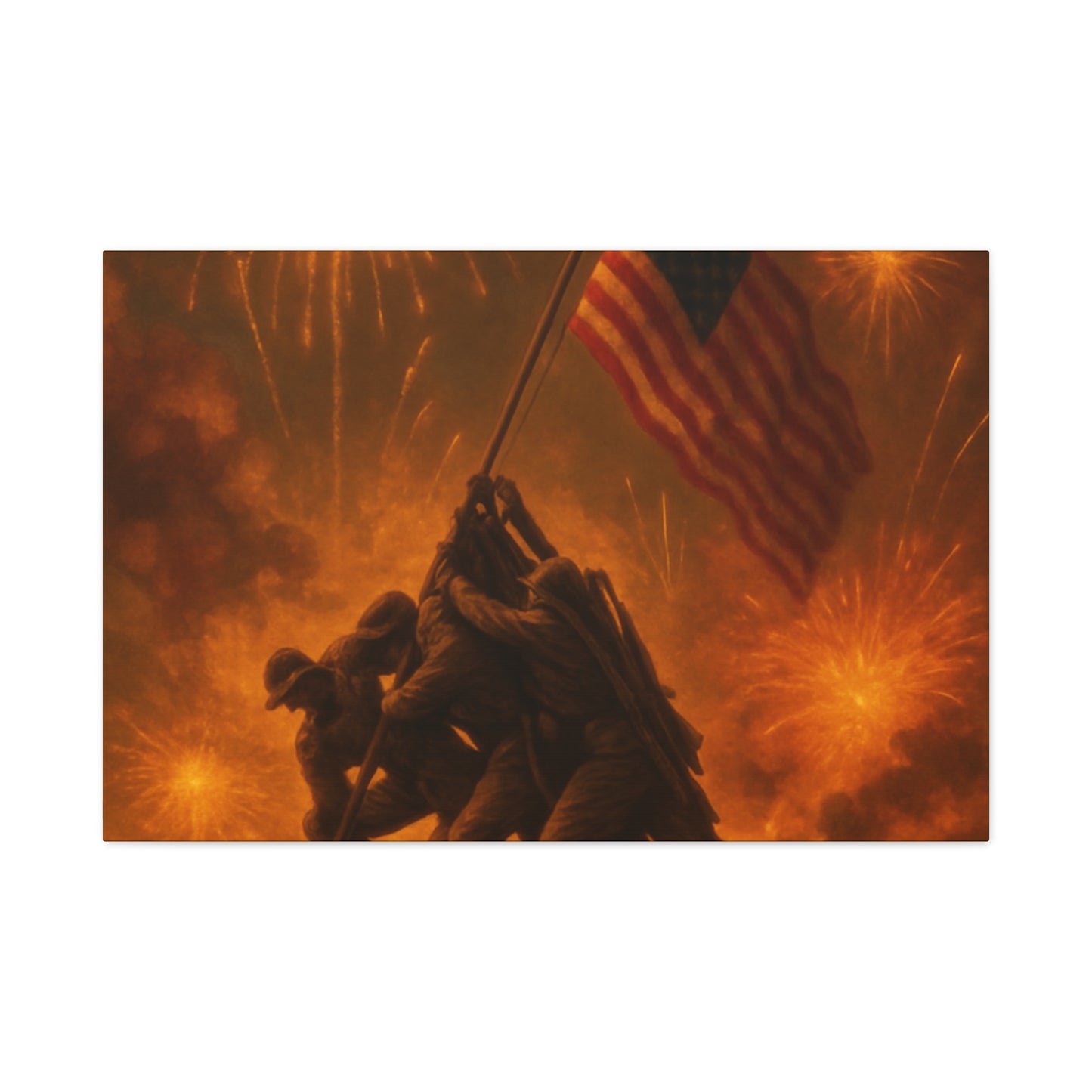 Patriotic Matte Canvas Wall Art, Military Tribute Decor, Independence Day Decoration, Veteran's Day Gift, Home Gallery Display