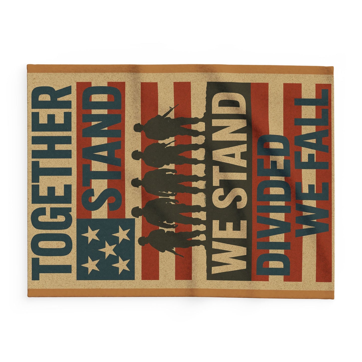 Patriotic Fleece Blanket - Together We Stand, Ideal for Veterans Day, Home Decor, Cozy Gift, American Flag Design