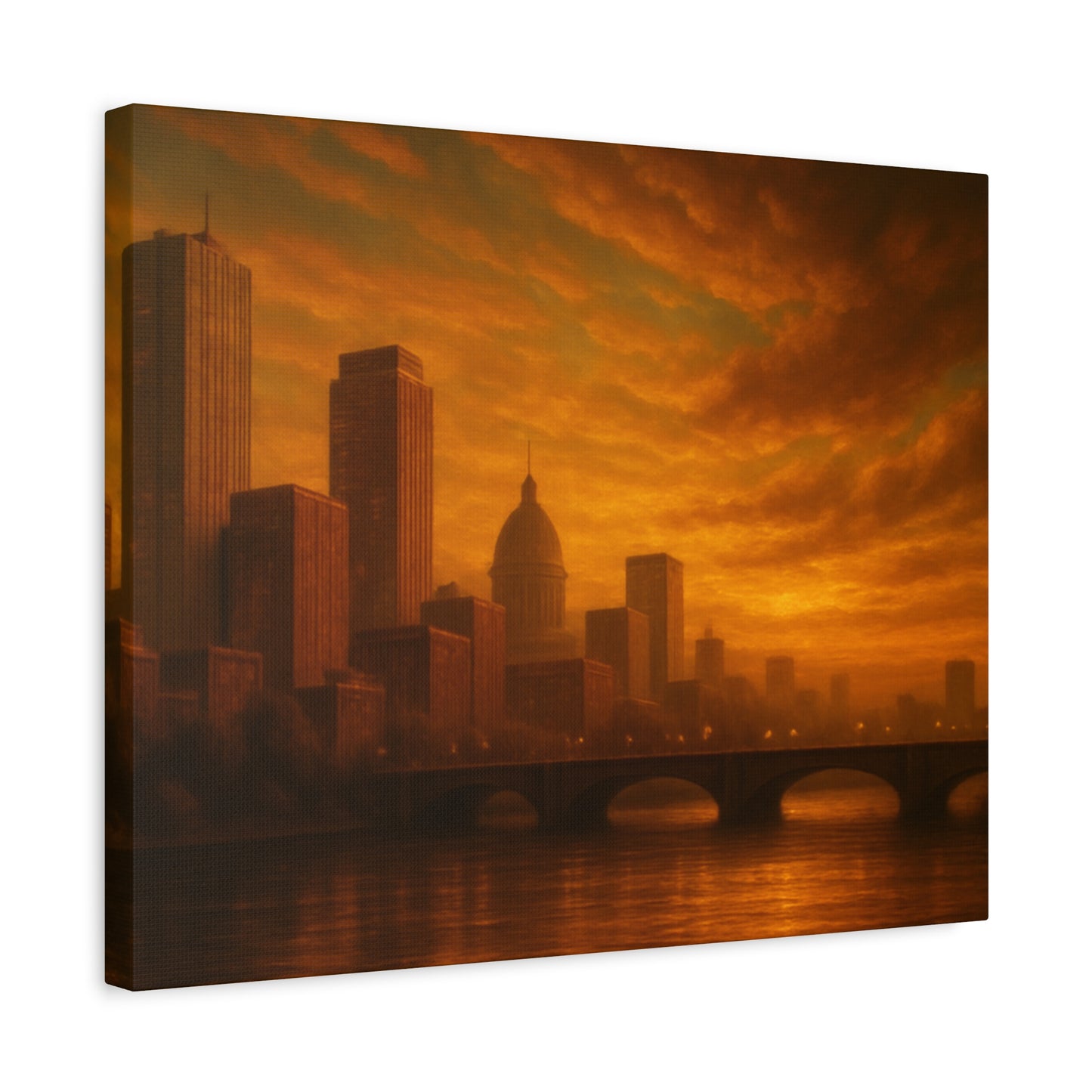 Sunset Cityscape Wall Art, Canvas Print, Home Decor, Urban Landscape, Unique Gift, Modern Art, Interior Design