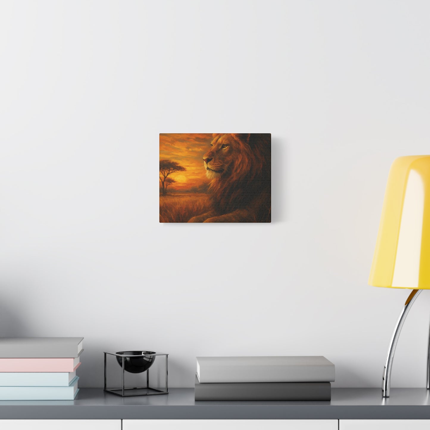 King of the Savanna - Lion Sunset Canvas