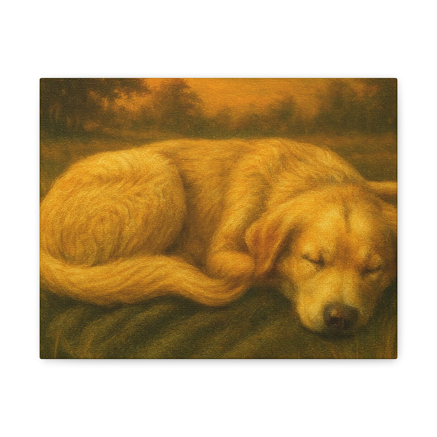 Golden Retriever Art Canvas Print, Dog Lovers Decor, Warm Home Wall Art, Gift for Pet Owners, Relaxing Pet Artwork