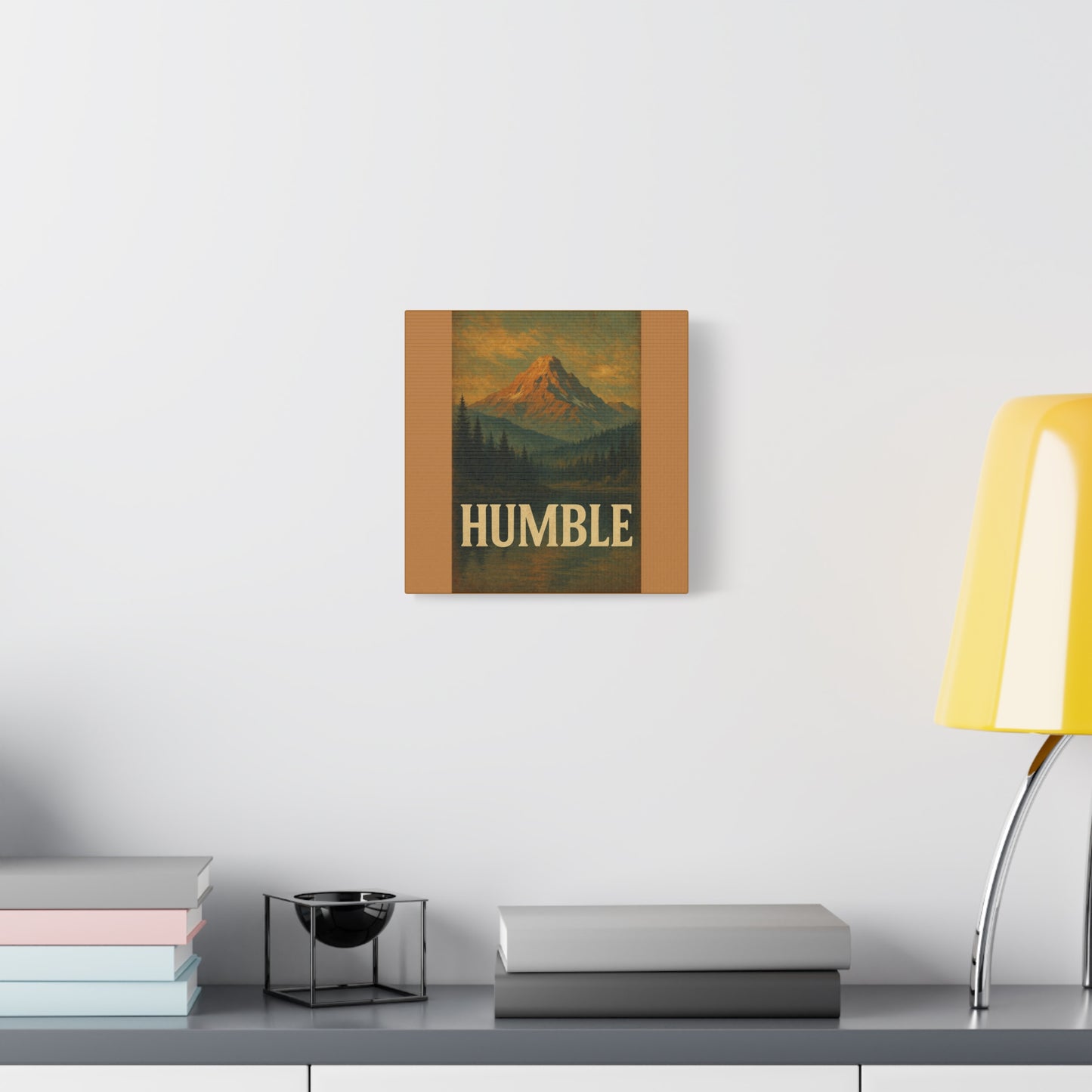 Humble Canvas Wall Art, Rustic Home Decor, Mountain Landscape Art, Inspirational Quotes Wall Art, Nature-Inspired Gift
