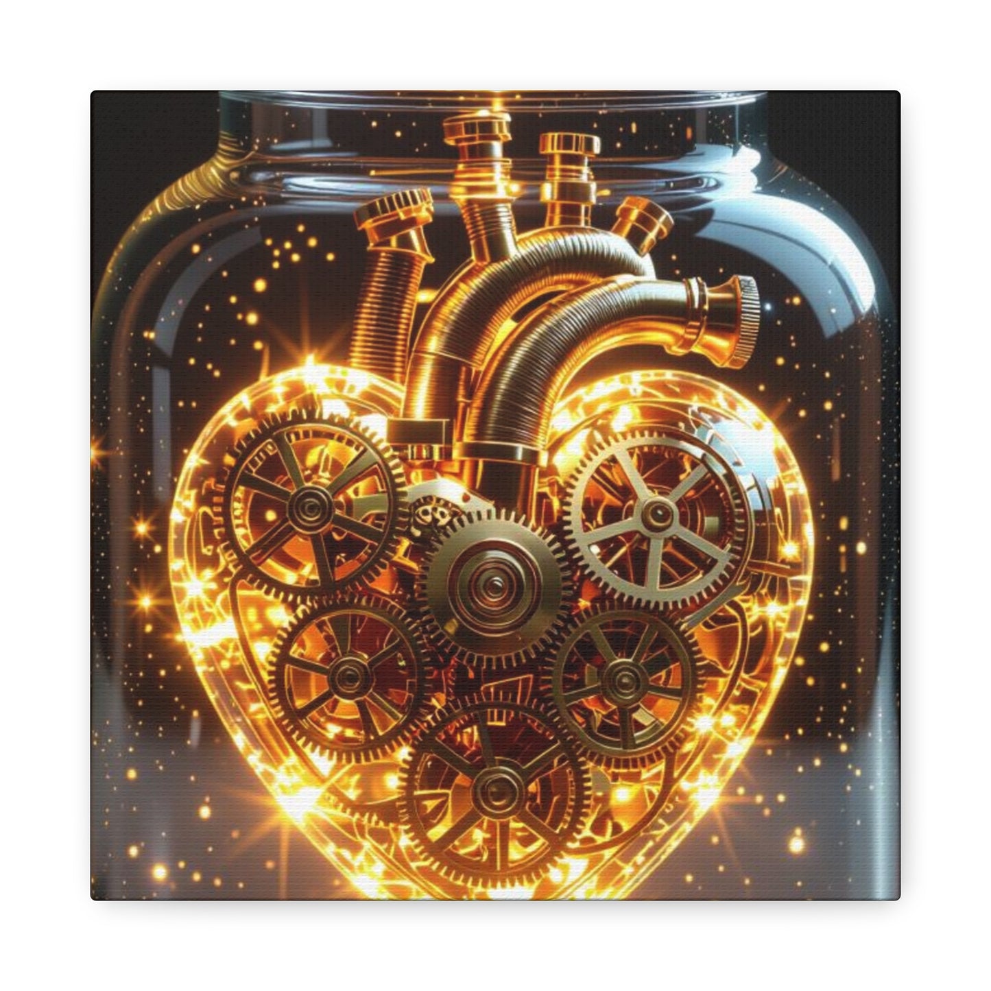 Steampunk Heart Canvas Wall Art, Perfect for Home Decor, Love Gifts, Industrial Style Decor, Unique Gift for Him/Her, Heart Gear Canvas