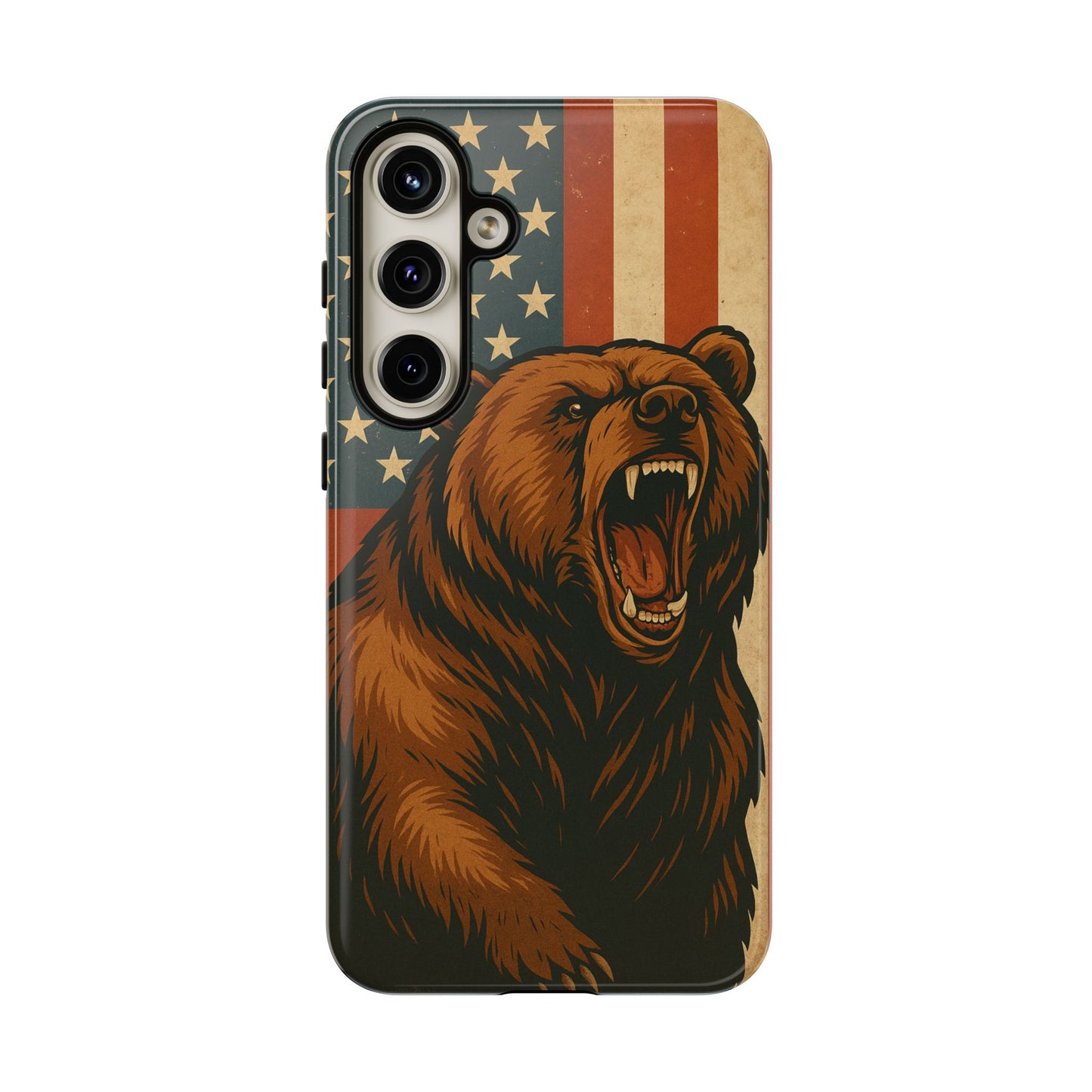 Tough Cases - Patriotic Bear Phone Case, Custom Phone Cover, Strong Protective Case, USA Flag Design, Gift for Outdoors Lovers