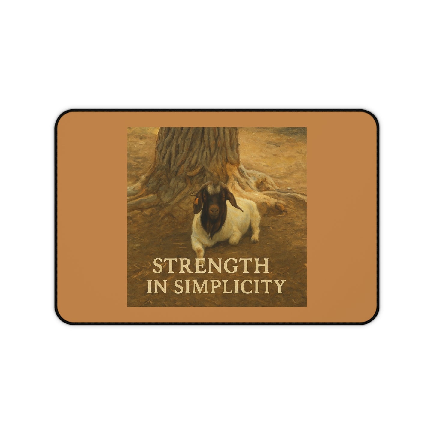 Artistic Desk Mat - Strength in Simplicity, Home Office Decor, Animal Lover Gift, Workspace Accessories, Motivational Desk Decor
