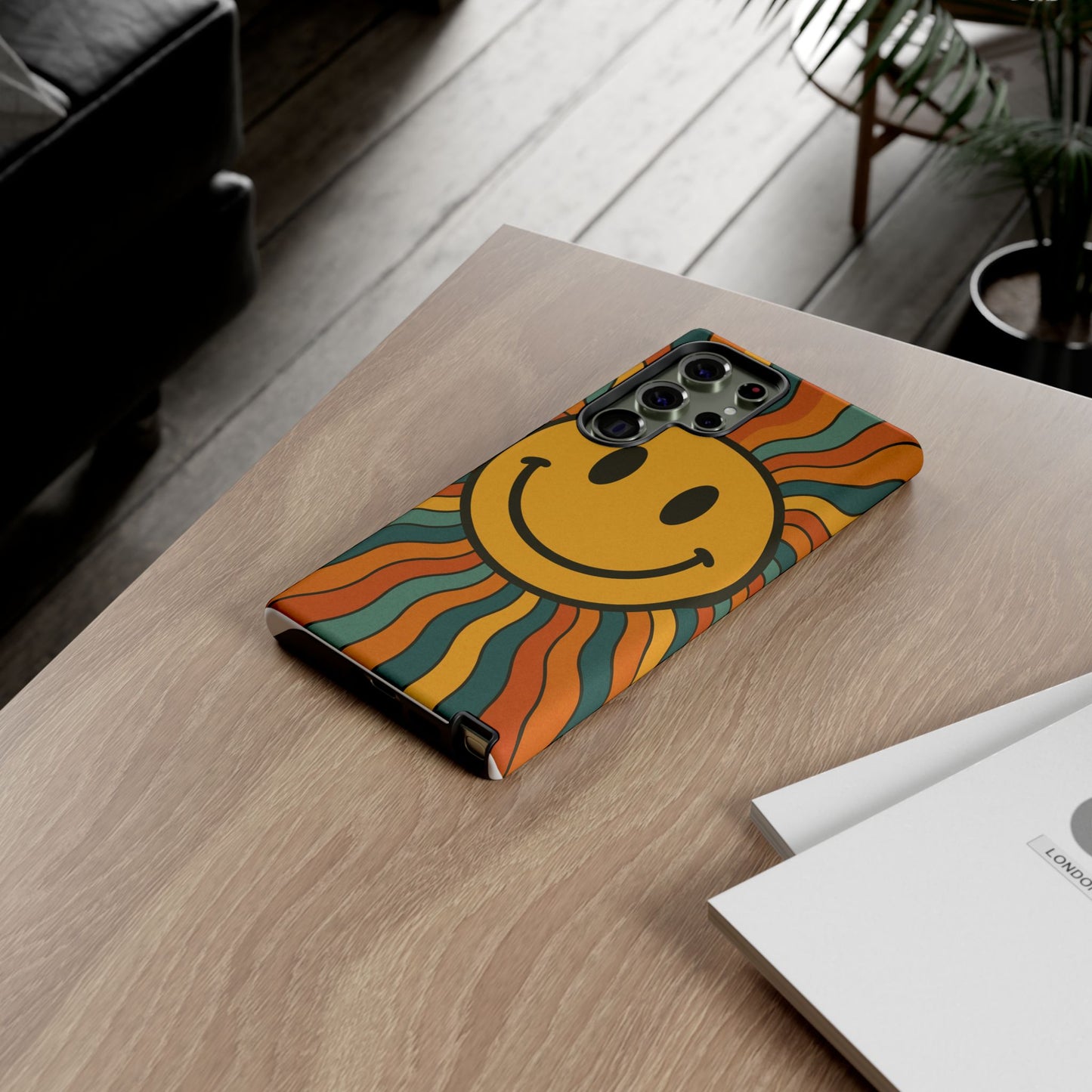 Colorful Smiley Phone Case, Retro Vibe Phone Cover, Cute Gift for Kids and Adults, Fun Protector for Everyday Use, Eco-Friendly Merchandise