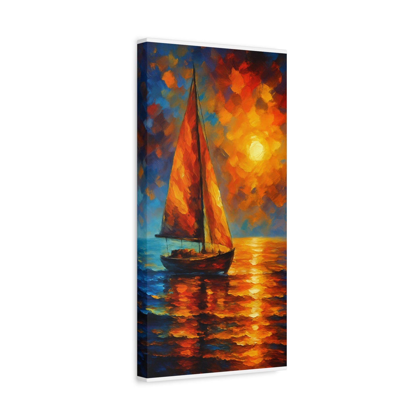 Canvas Art Print, Nautical Wall Decor, Sailboat Painting, Ocean Sunset, Home Decoration, Coastal Art