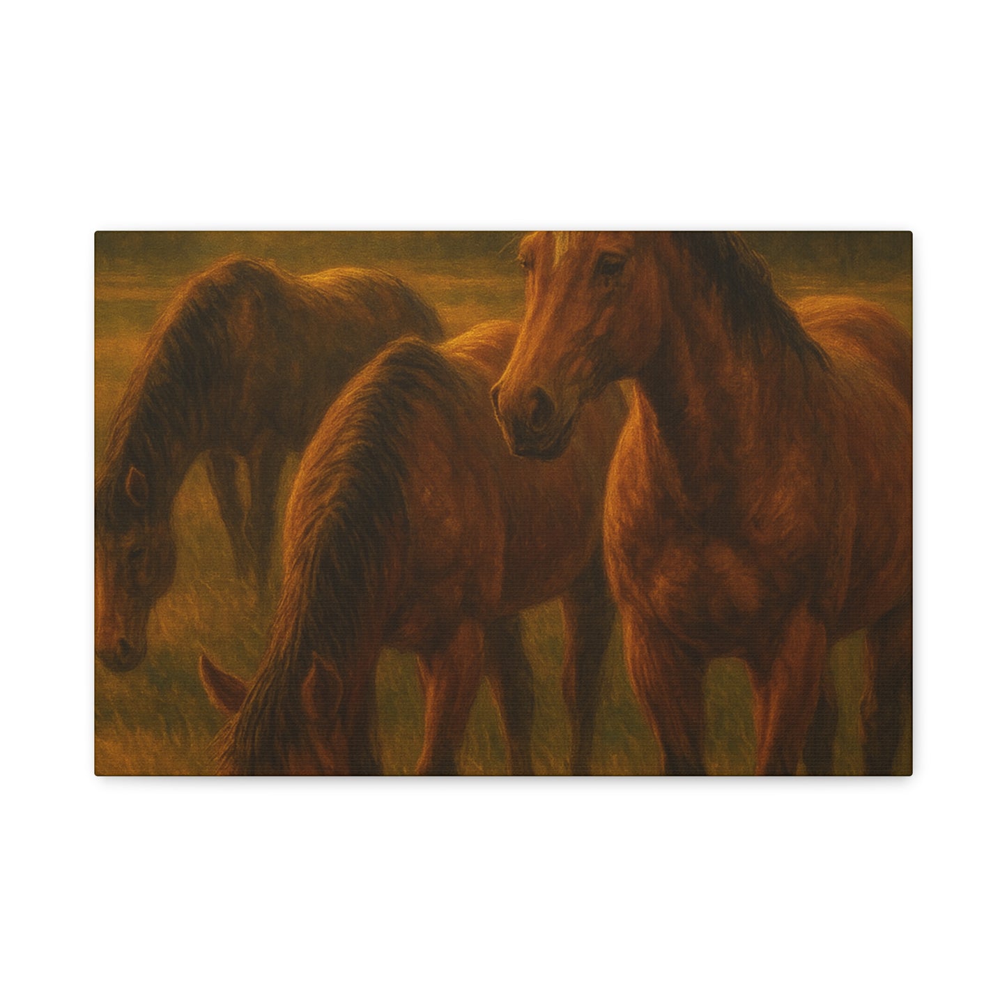 Rustic Horse Artwork Canvas, Equine Home Decor, Horse Lover Gift, Farmhouse Wall Art, Equestrian Decor, Nature Inspired