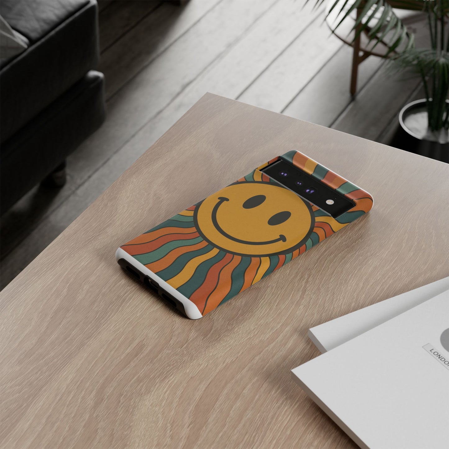 Colorful Smiley Phone Case, Retro Vibe Phone Cover, Cute Gift for Kids and Adults, Fun Protector for Everyday Use, Eco-Friendly Merchandise