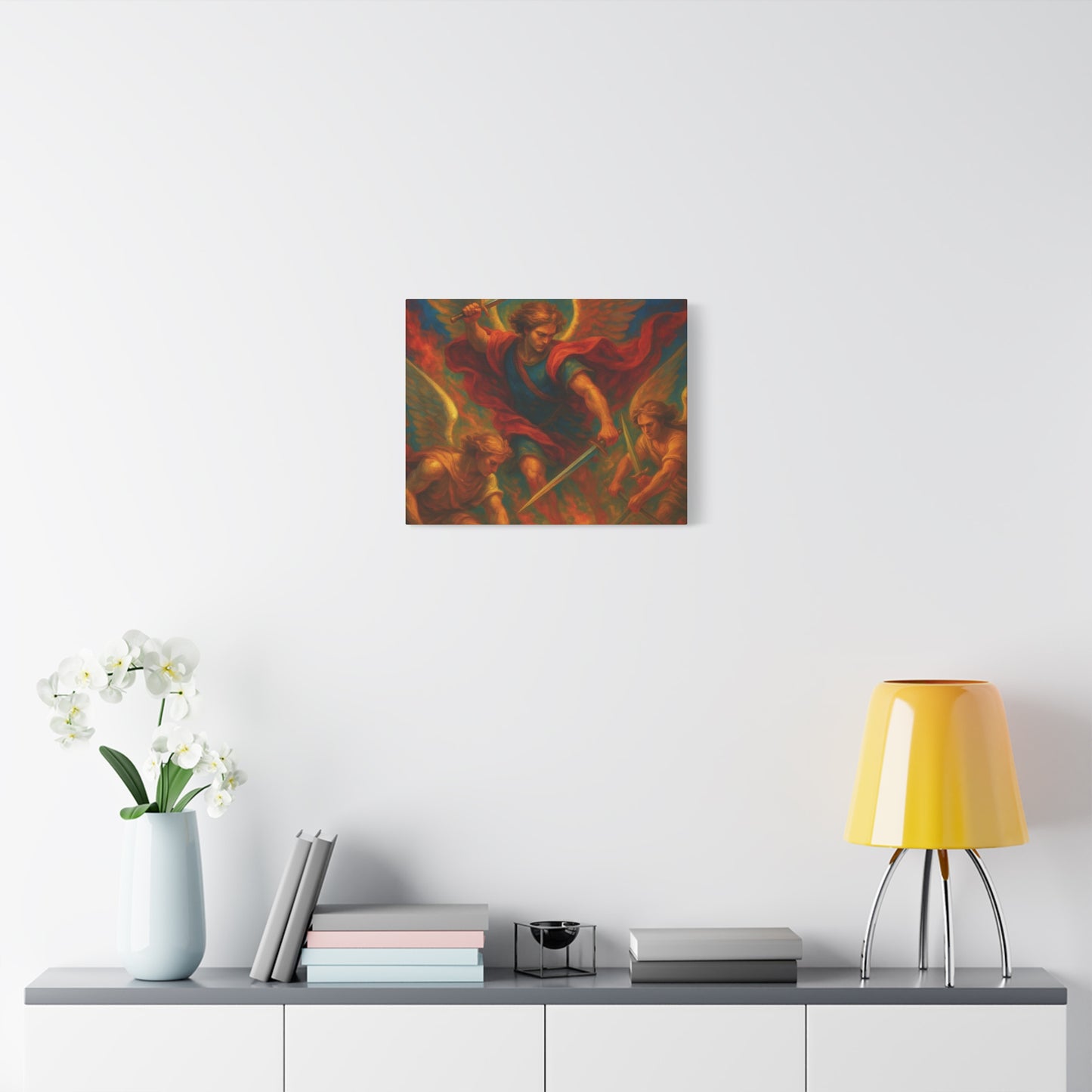 Divine Art Canvas, St Michael Wall Decor, Spiritual Home Decor, Inspirational Gift, Saint Art Print, Religious Wall Art