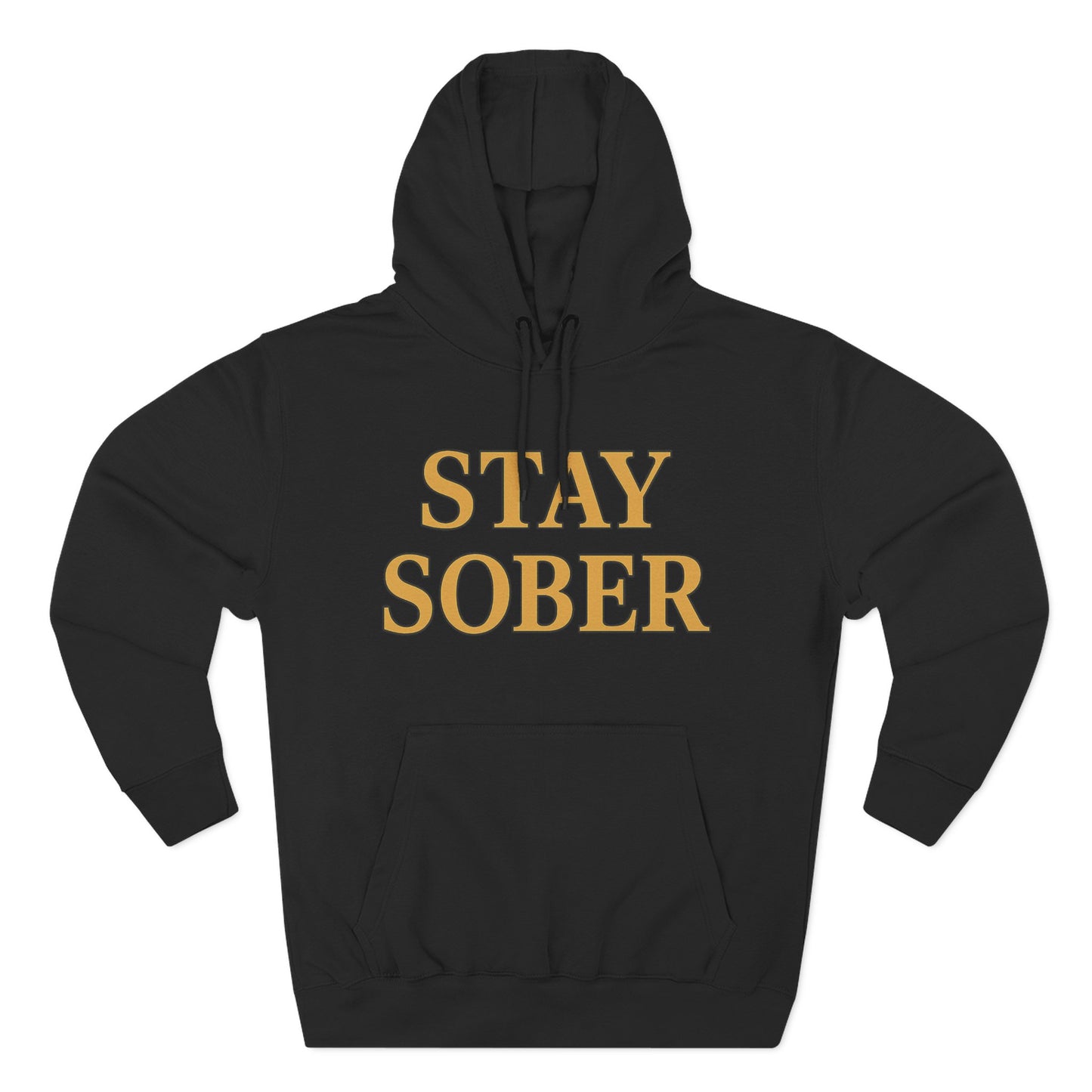 Stay Sober x Faith Hoodie – Gold & Black Christian Recovery Design