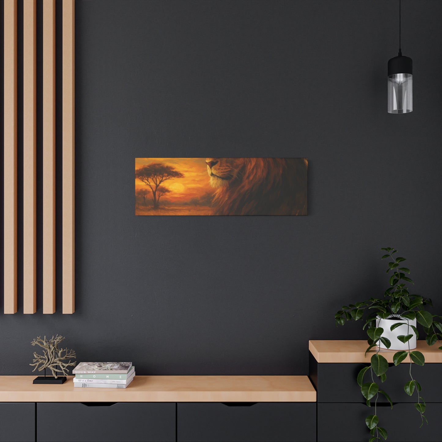 King of the Savanna - Lion Sunset Canvas