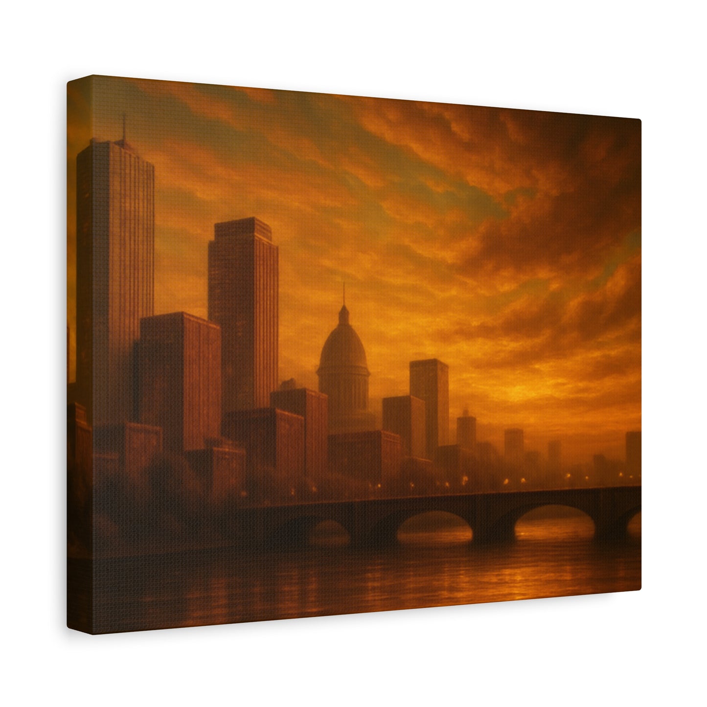 Sunset Cityscape Wall Art, Canvas Print, Home Decor, Urban Landscape, Unique Gift, Modern Art, Interior Design