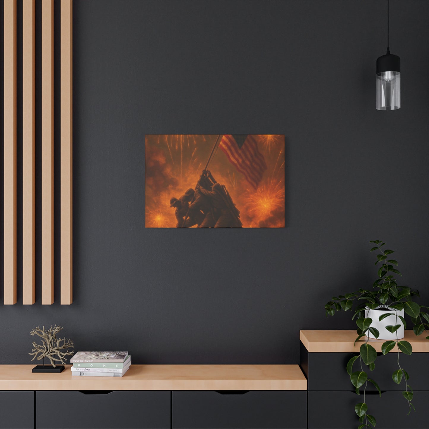 Patriotic Matte Canvas Wall Art, Military Tribute Decor, Independence Day Decoration, Veteran's Day Gift, Home Gallery Display