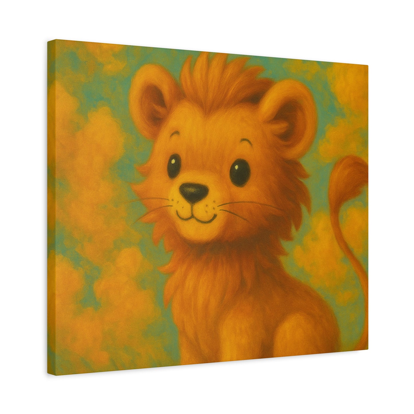 Whimsical Lion Canvas Wall Art, Nursery Decor, Kids Room Decoration, Cute Animal Print, Baby Shower Gift, Playroom Art