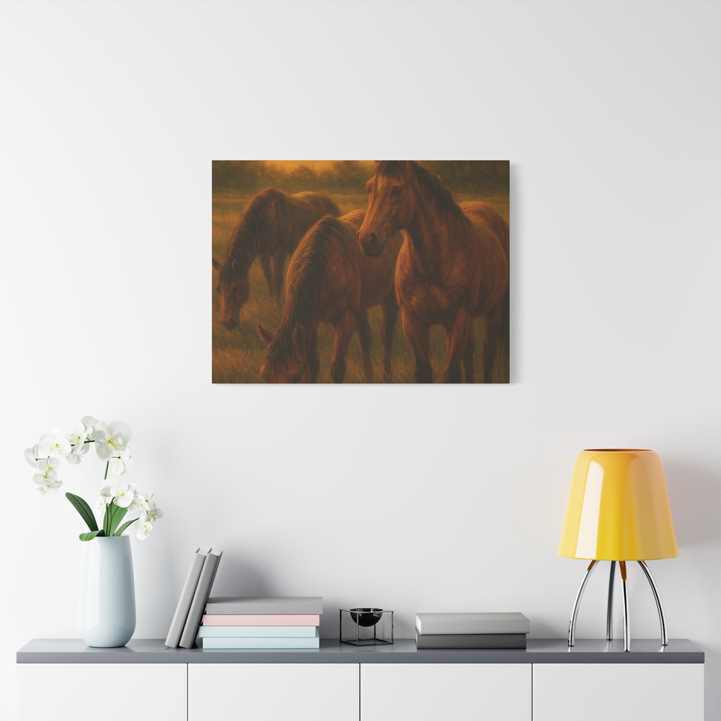Rustic Horse Artwork Canvas, Equine Home Decor, Horse Lover Gift, Farmhouse Wall Art, Equestrian Decor, Nature Inspired