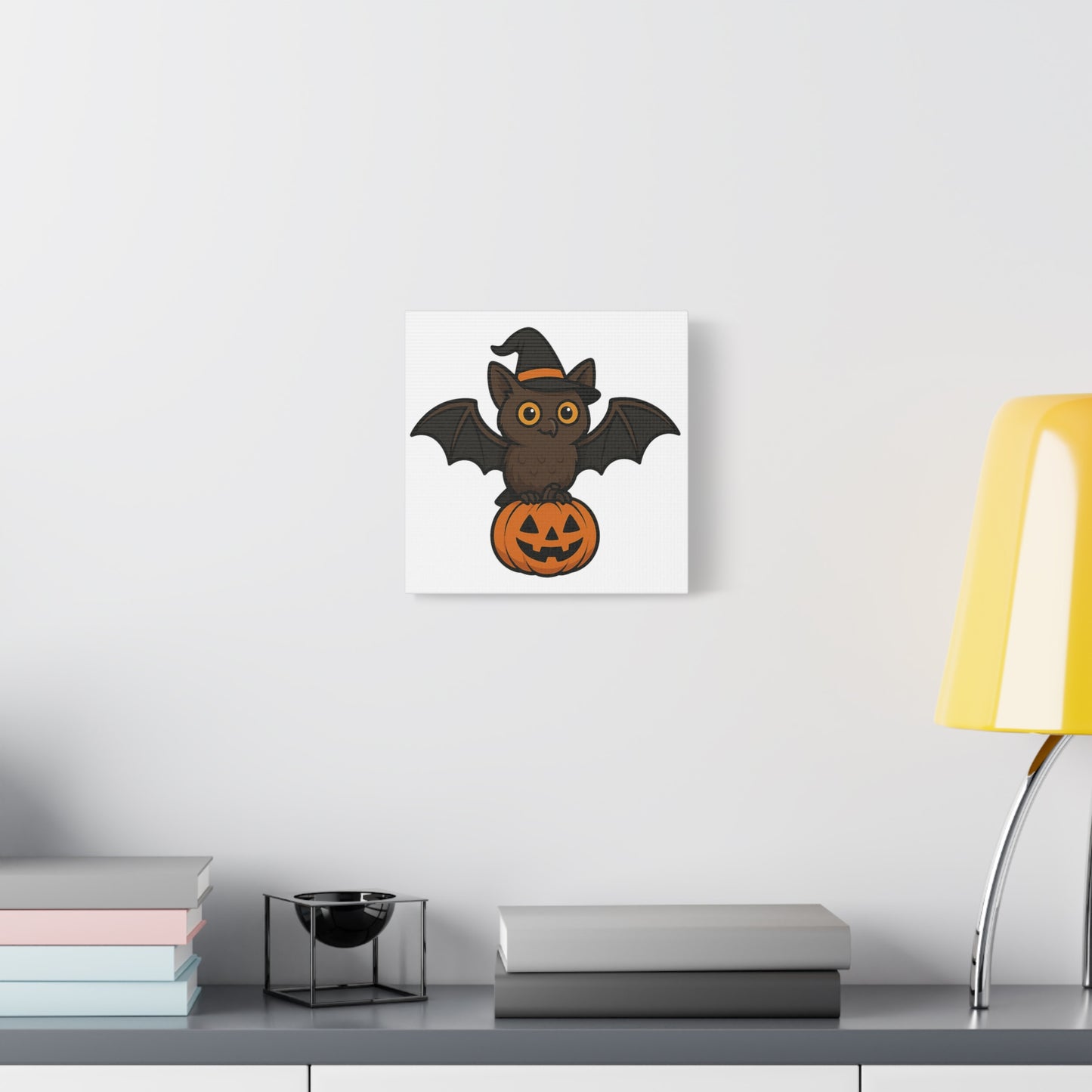 Halloween Owl Canvas Wall Art, Cute Owl Decor, Fall Home Decoration, Spooky Gothic Art, Kids Room Wall Decor, Fun Autumn Decor