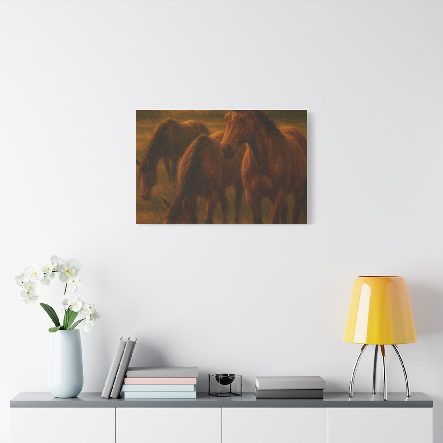 Rustic Horse Artwork Canvas, Equine Home Decor, Horse Lover Gift, Farmhouse Wall Art, Equestrian Decor, Nature Inspired