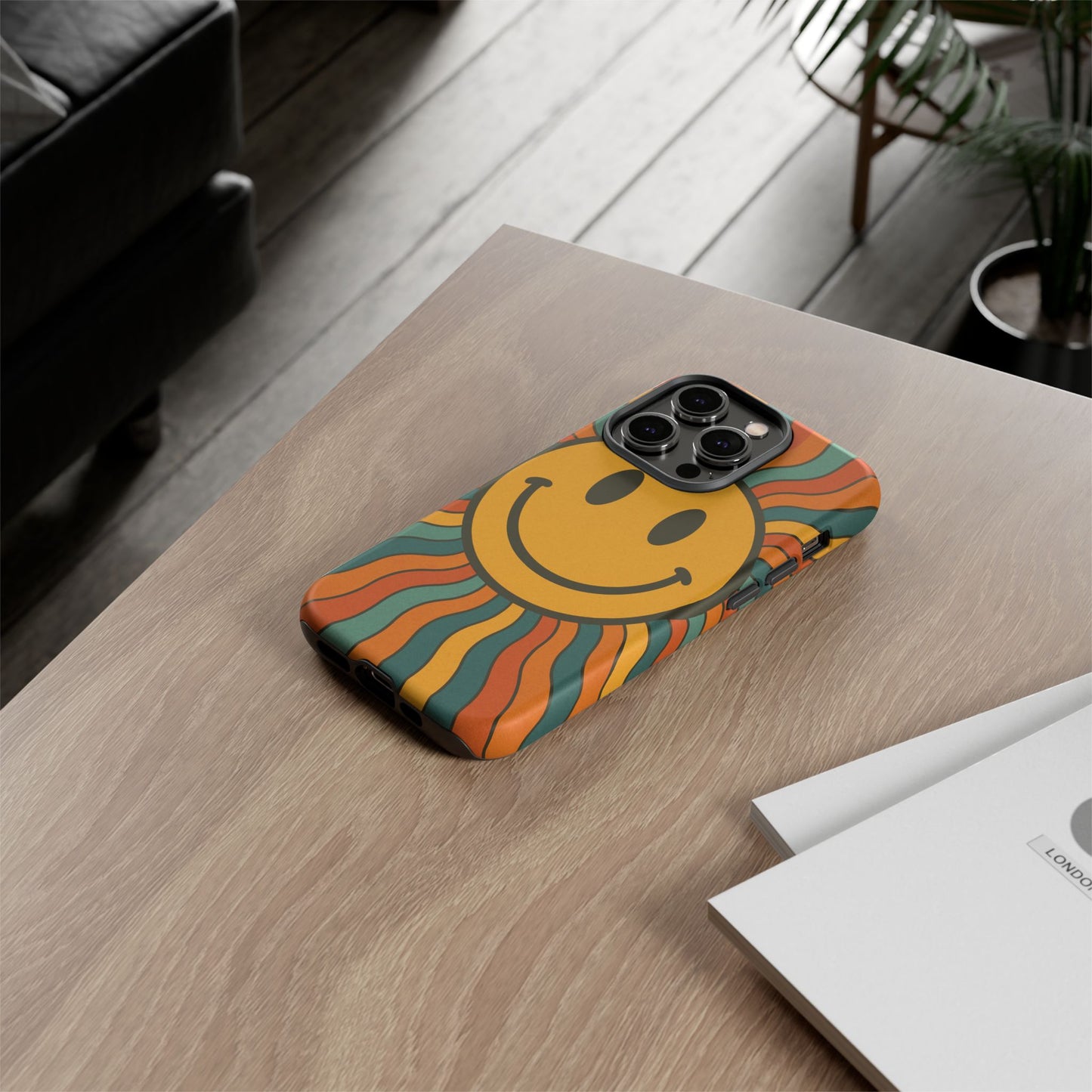 Colorful Smiley Phone Case, Retro Vibe Phone Cover, Cute Gift for Kids and Adults, Fun Protector for Everyday Use, Eco-Friendly Merchandise