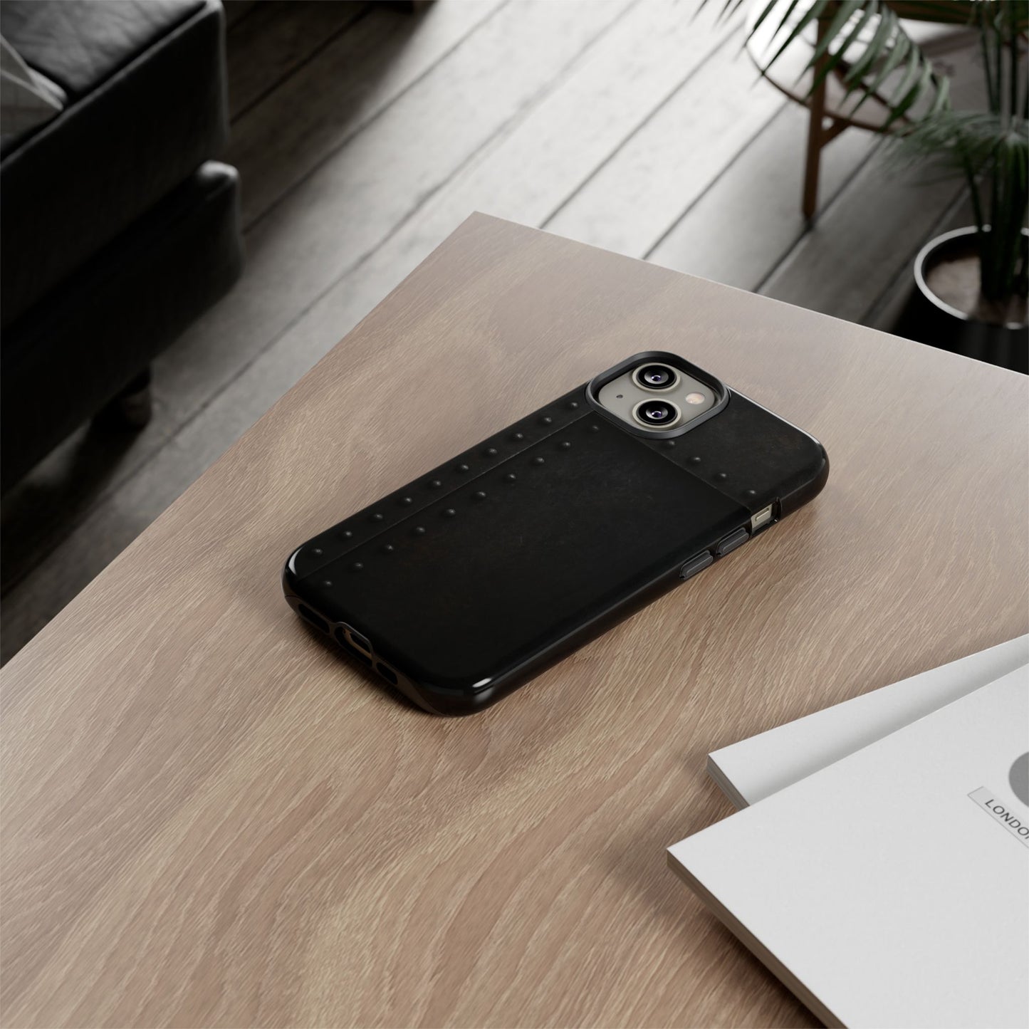 Steel & Smoke – Riveted Shadows Phone Case