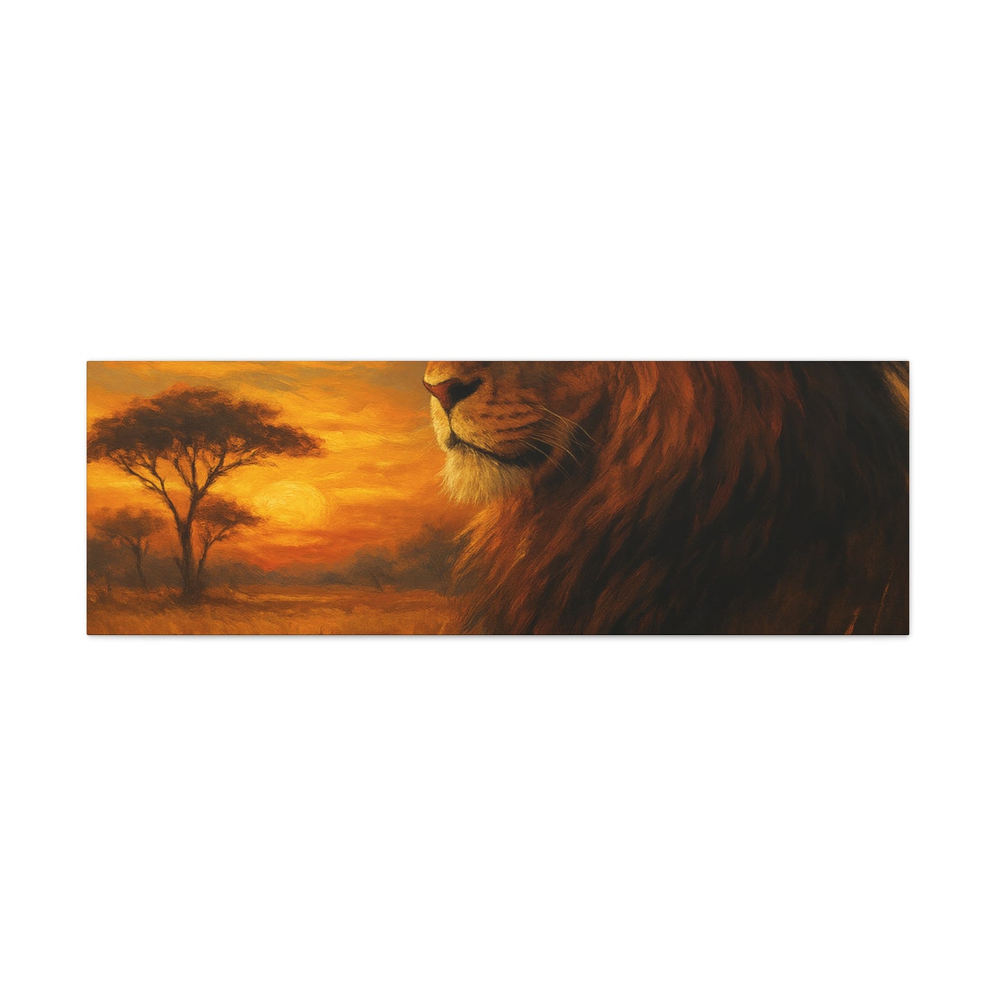 King of the Savanna - Lion Sunset Canvas