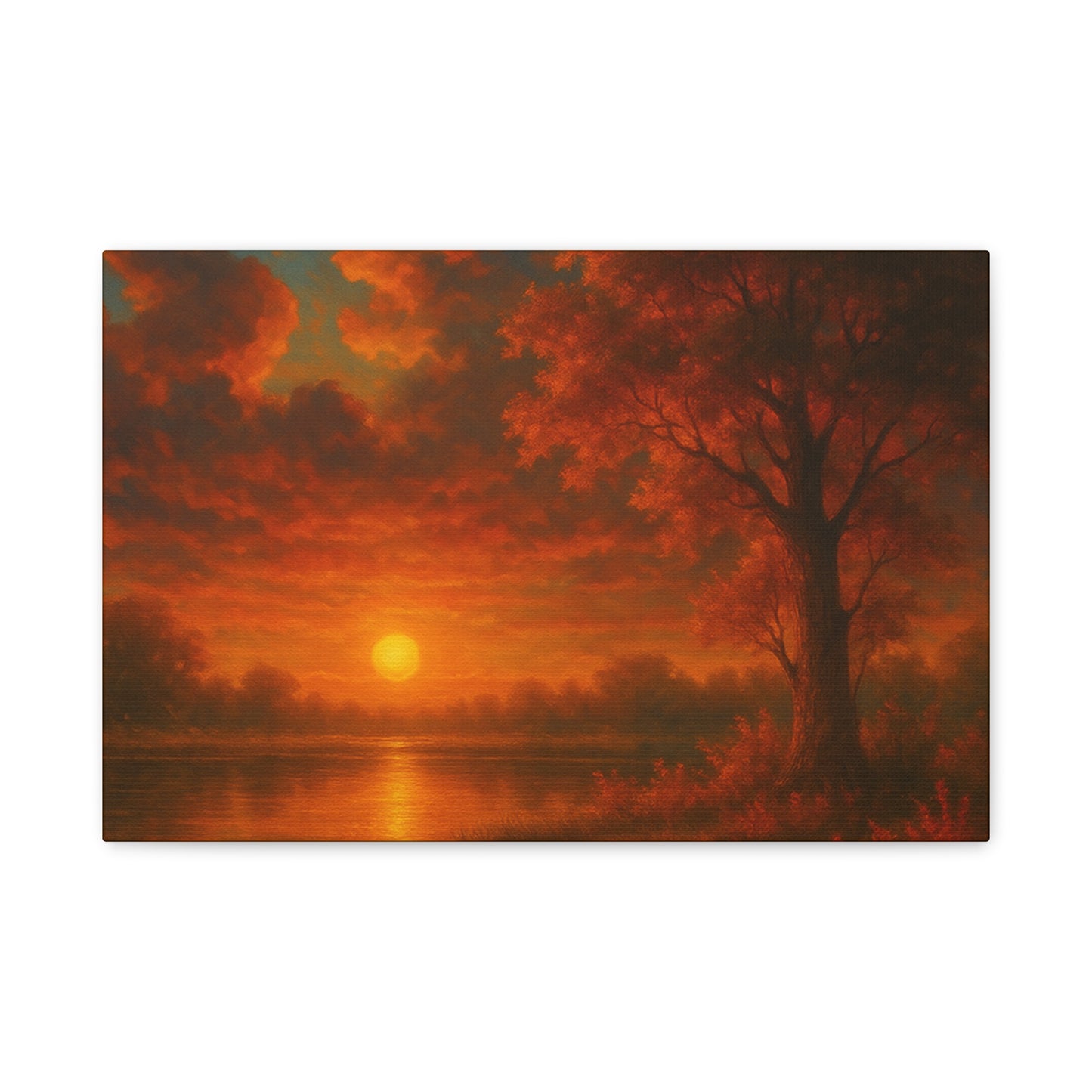 Serene Sunset Canvas Wall Art, Nature Decor, Home Aesthetic, Gift for Art Lovers, Inspiring Wall Hanging, Living Room Decoration