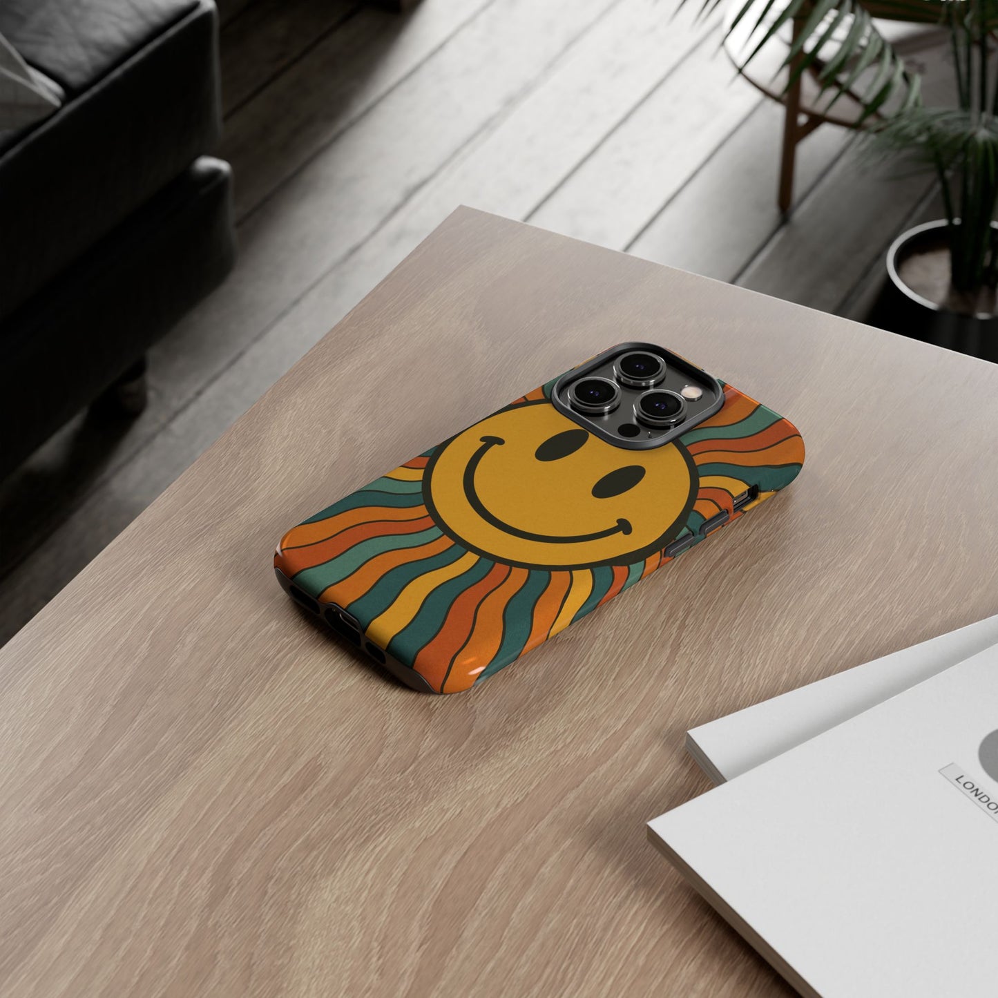 Colorful Smiley Phone Case, Retro Vibe Phone Cover, Cute Gift for Kids and Adults, Fun Protector for Everyday Use, Eco-Friendly Merchandise
