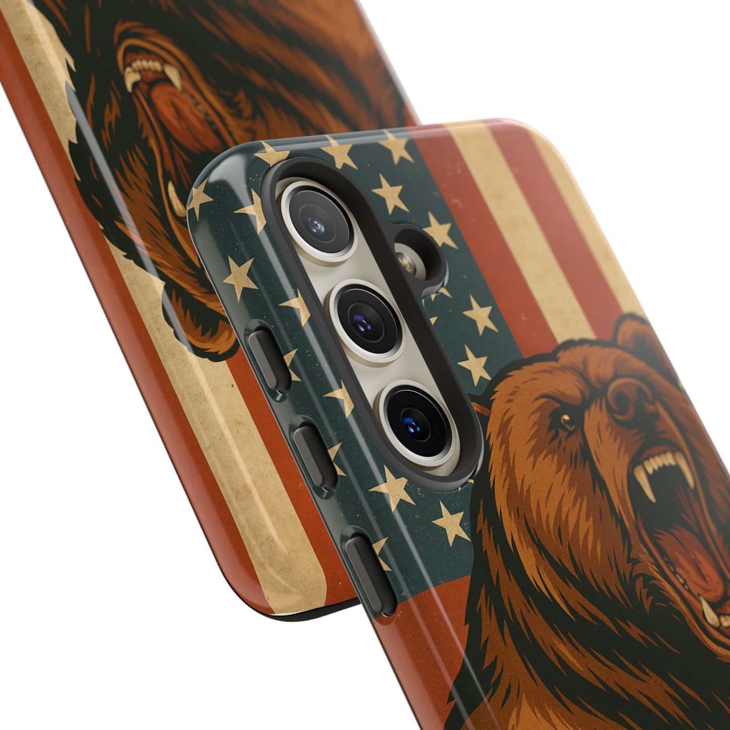 Tough Cases - Patriotic Bear Phone Case, Custom Phone Cover, Strong Protective Case, USA Flag Design, Gift for Outdoors Lovers