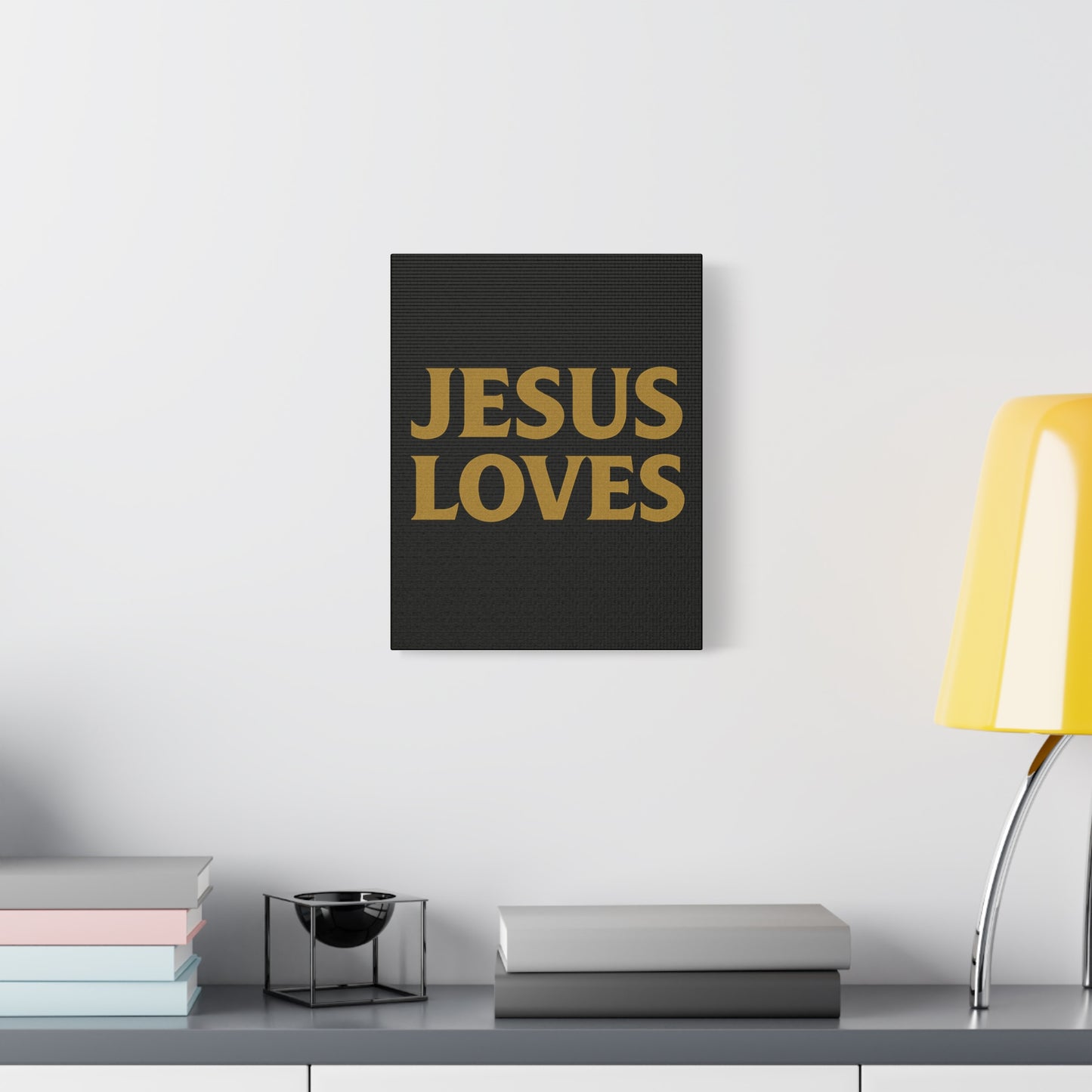 Jesus Loves Canvas Wall Art, Inspirational Home Decor, Faith-Based Gift for Christians, Religious Wall Decor