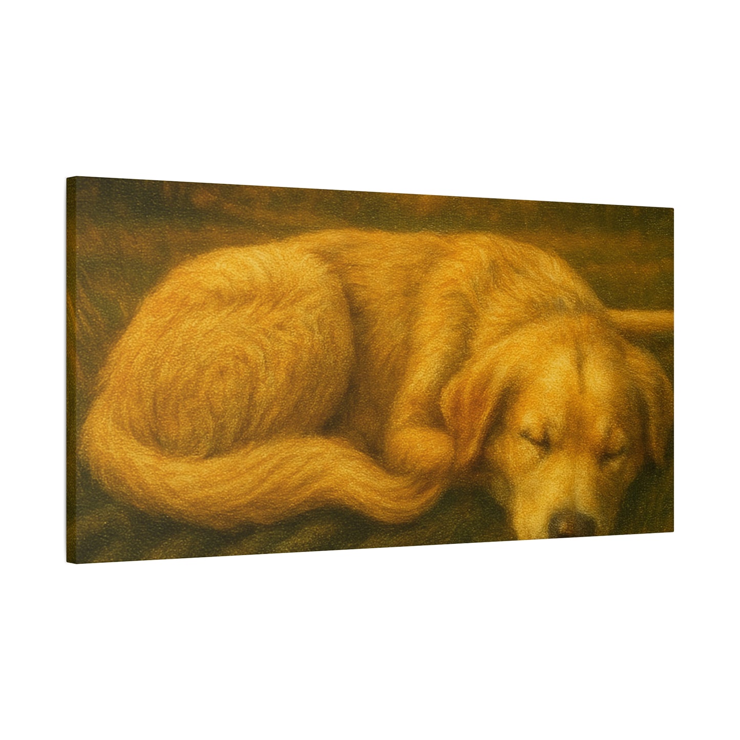 Golden Retriever Art Canvas Print, Dog Lovers Decor, Warm Home Wall Art, Gift for Pet Owners, Relaxing Pet Artwork