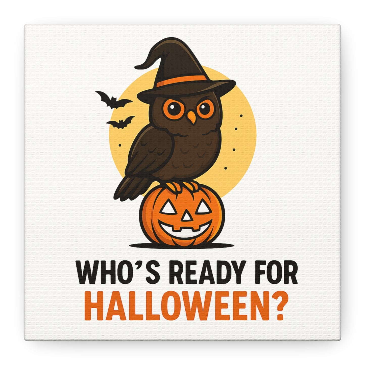 Halloween Owl Canvas Wall Art, Spooky Decor, Fall Home Decor, Holiday Wall Decor, Gift for Halloween Lovers